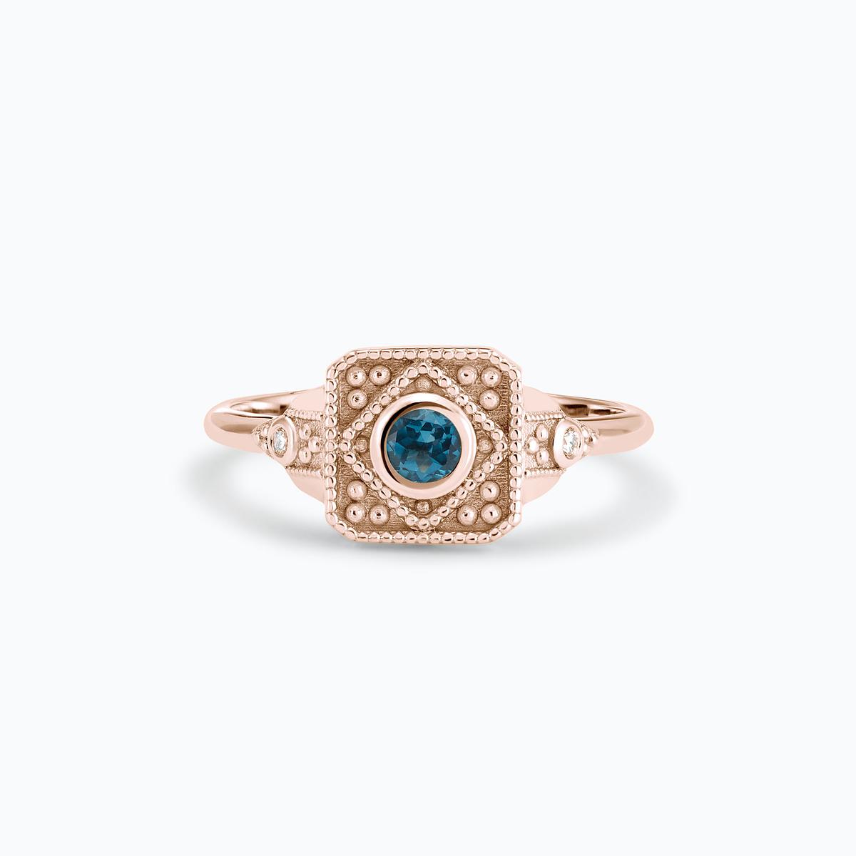 Solitaire Joséphine Topaze Blue London 3.5 mm