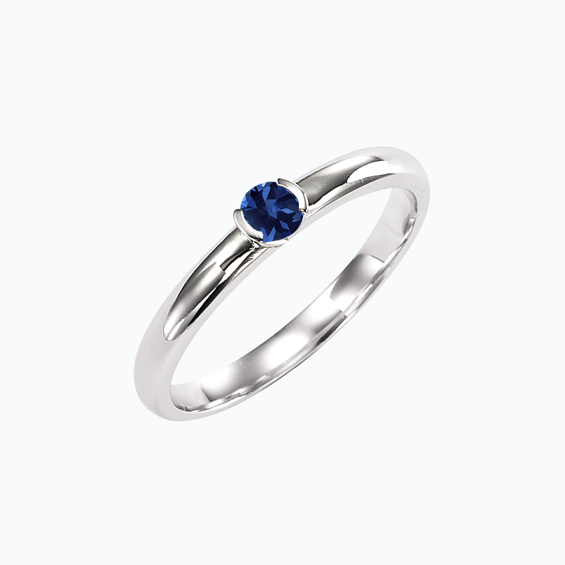 Solitaire Justine Saphir Bleu Éclipse 3.5 mm