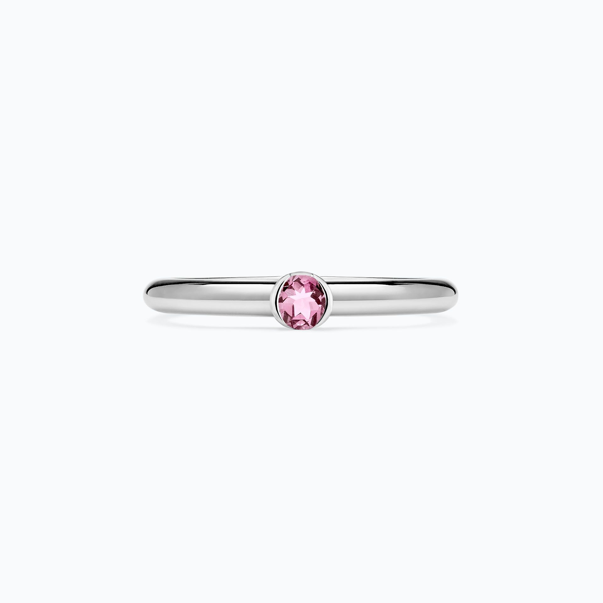 Solitaire Justine Saphir Rose Poudré 3.5 mm