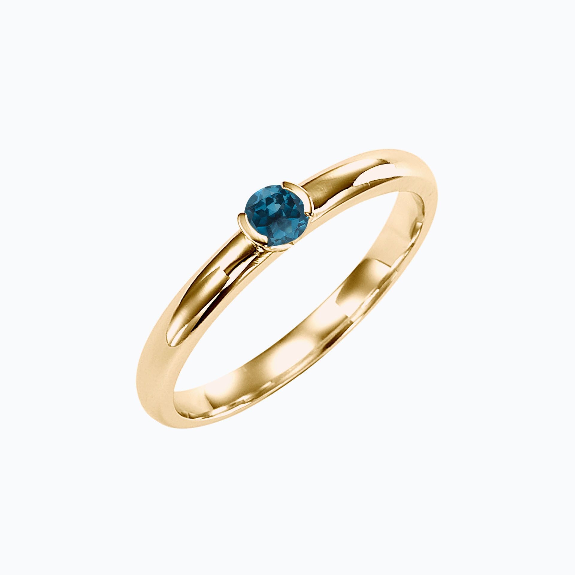 Solitaire Justine Topaze Blue London 3.5 mm