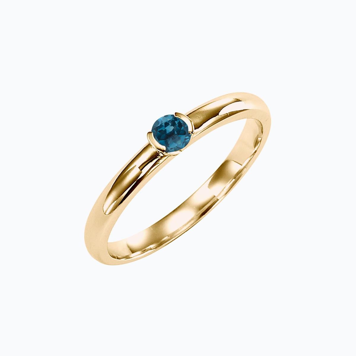 Solitaire Justine Topaze Blue London 3.5 mm