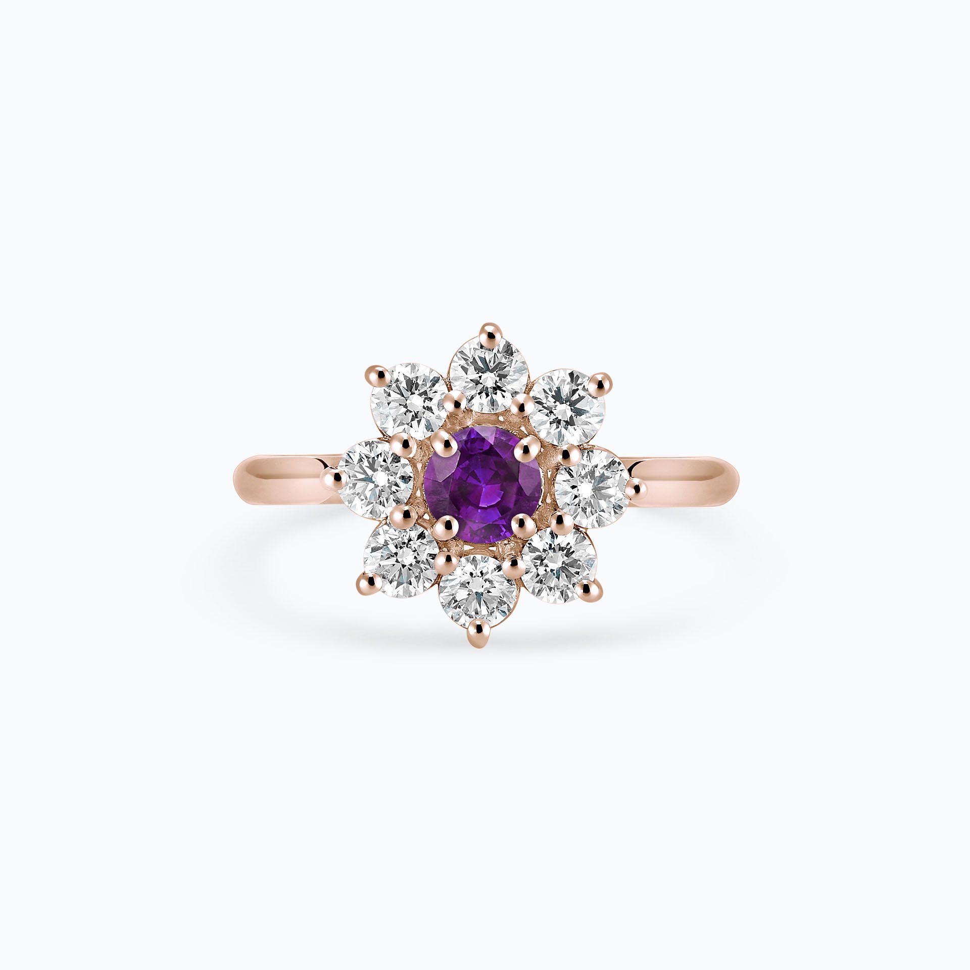 Solitaire Marguerite Étoilée Améthyste 4.5 mm