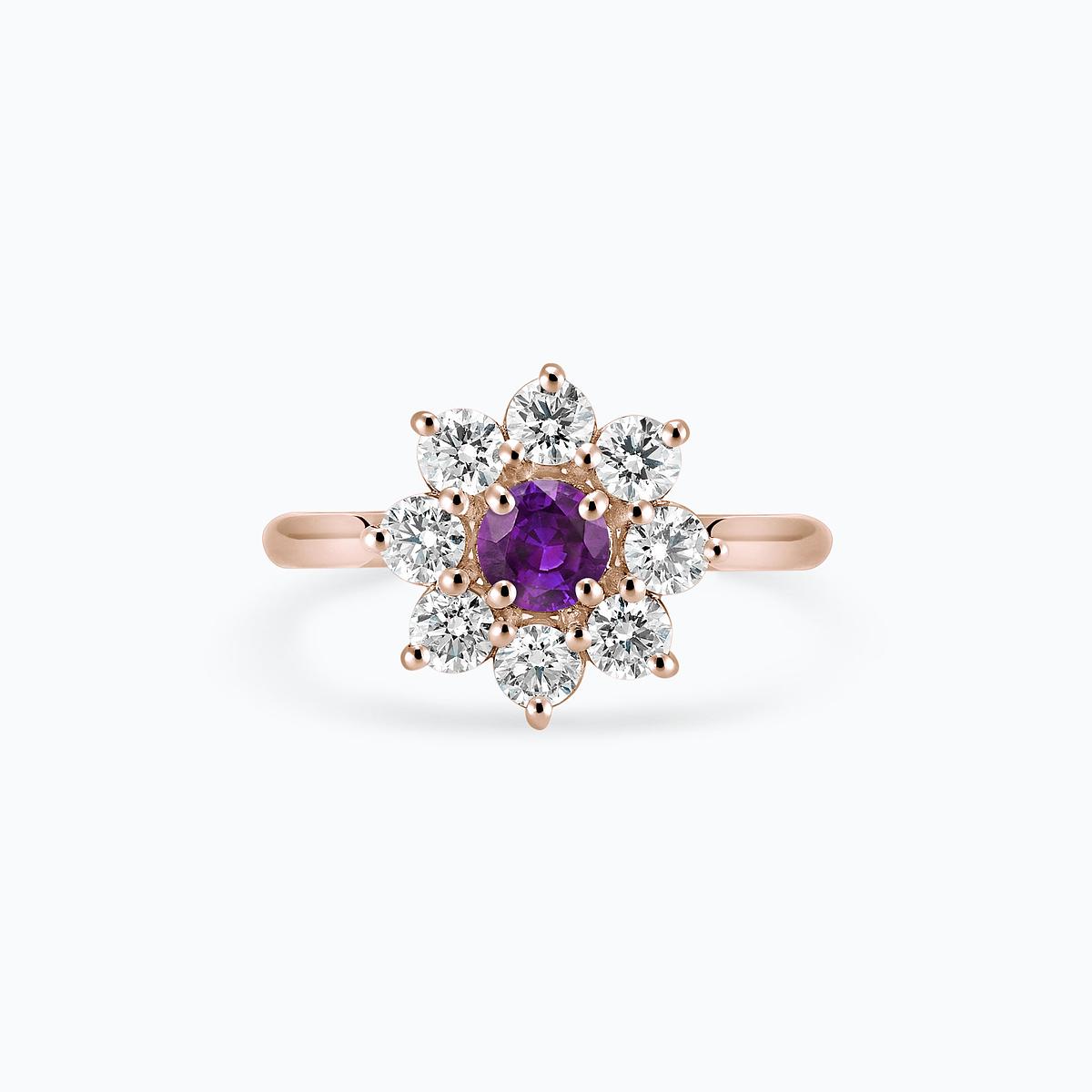 Solitaire Marguerite Étoilée Améthyste 4.5 mm