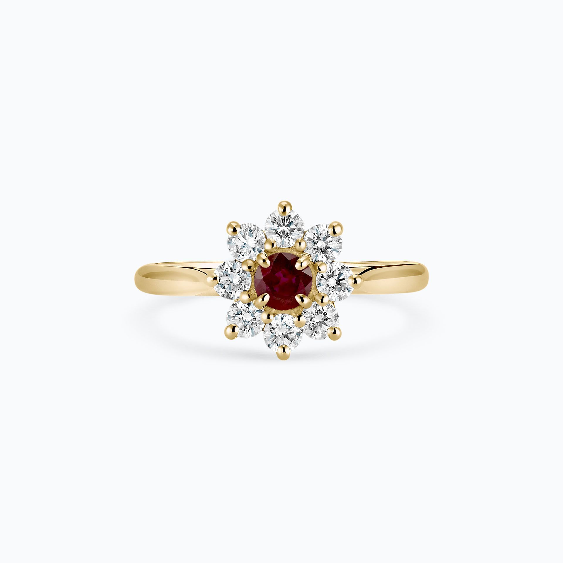Solitaire Marguerite Étoilée Rubis 3.5 mm