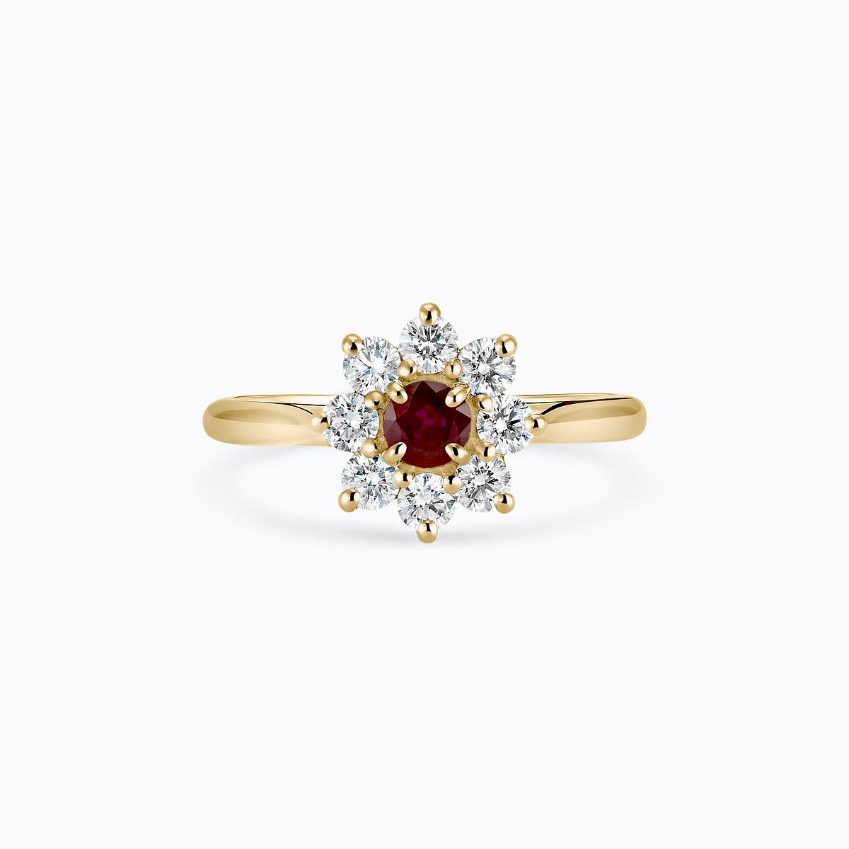 Solitaire Marguerite Étoilée Rubis 3.5 mm