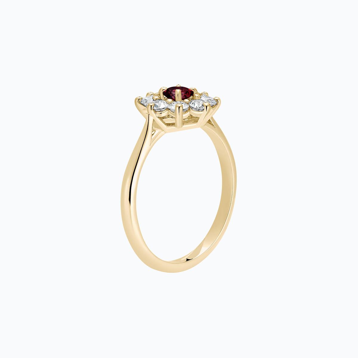 Solitaire Marguerite Étoilée Rubis 3.5 mm