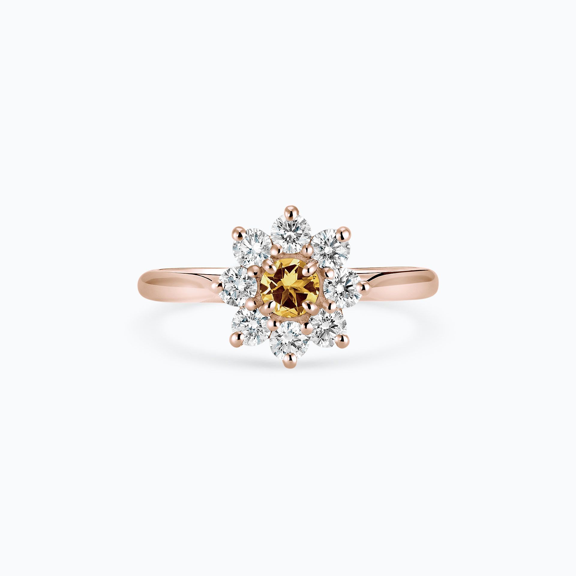 Solitaire Marguerite Étoilée Saphir Jaune Tournesol 3.5 mm