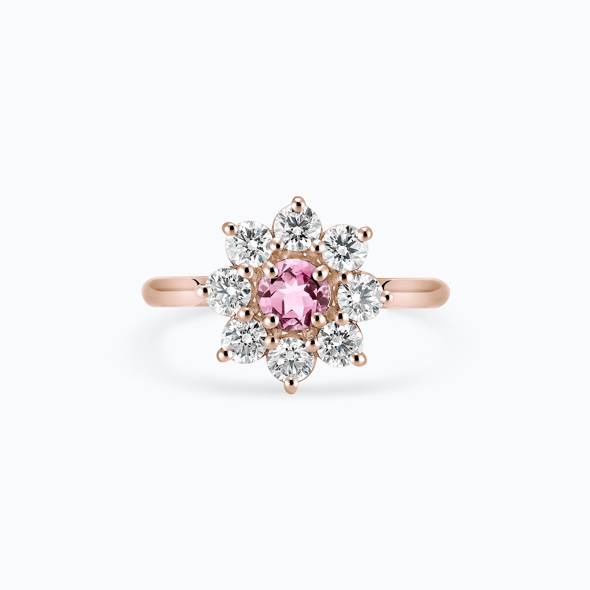 Solitaire Marguerite Étoilée Saphir Rose Poudré 4.5 mm