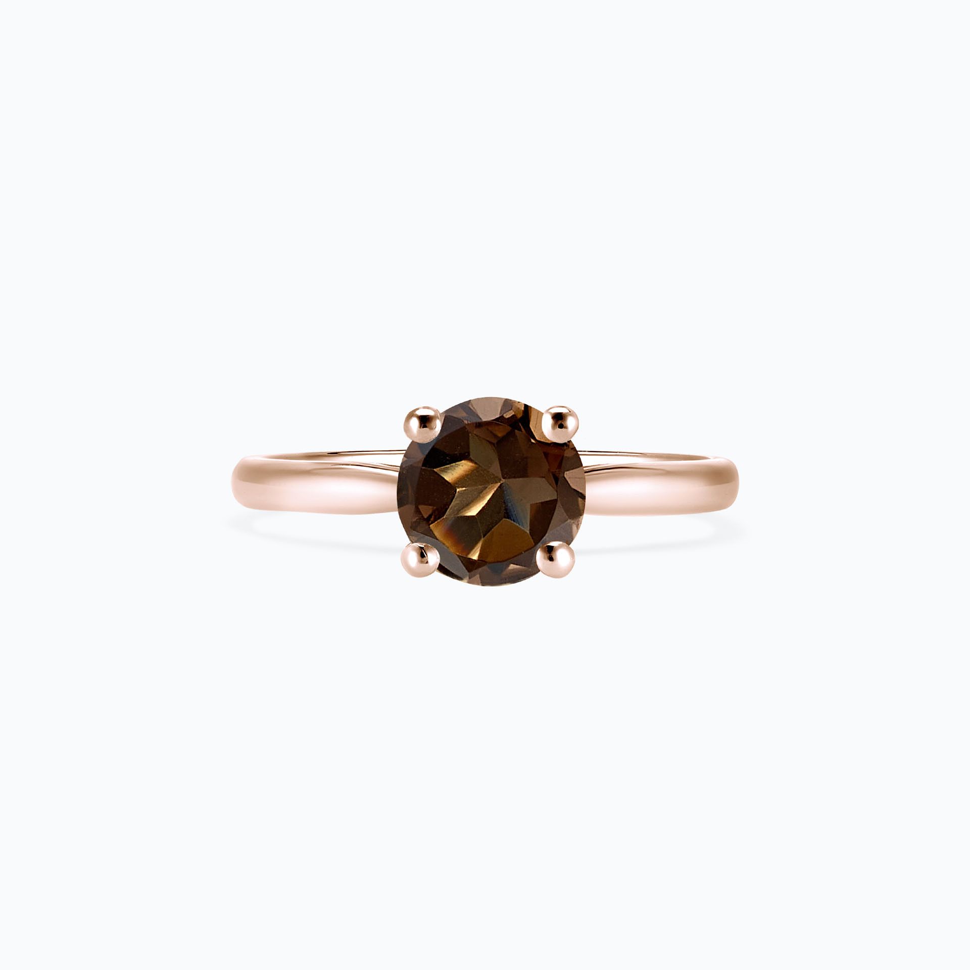 Solitaire Luna Quartz Fumé 6 mm