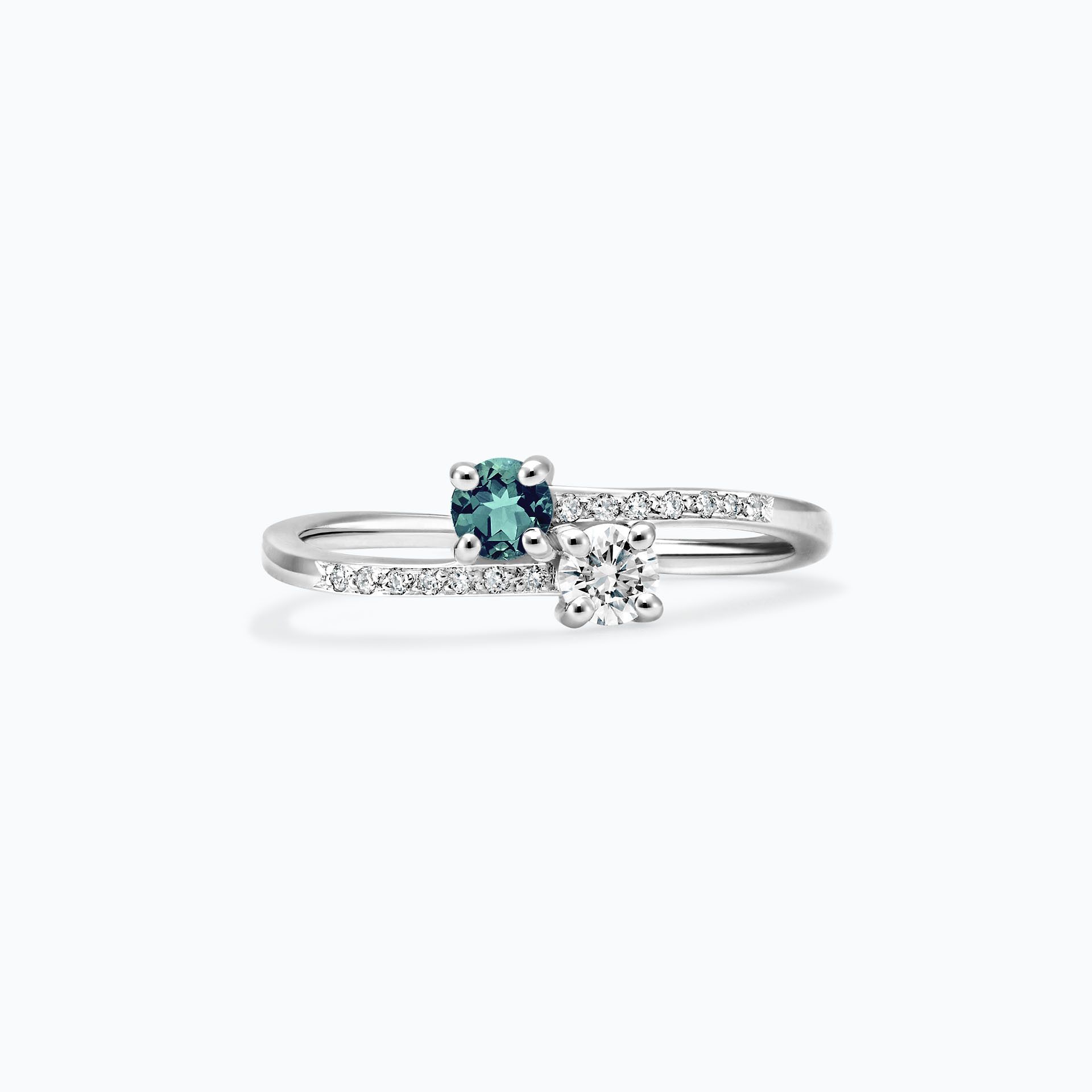Solitaire Michelle et Barack Saphir Teal 3.5 mm