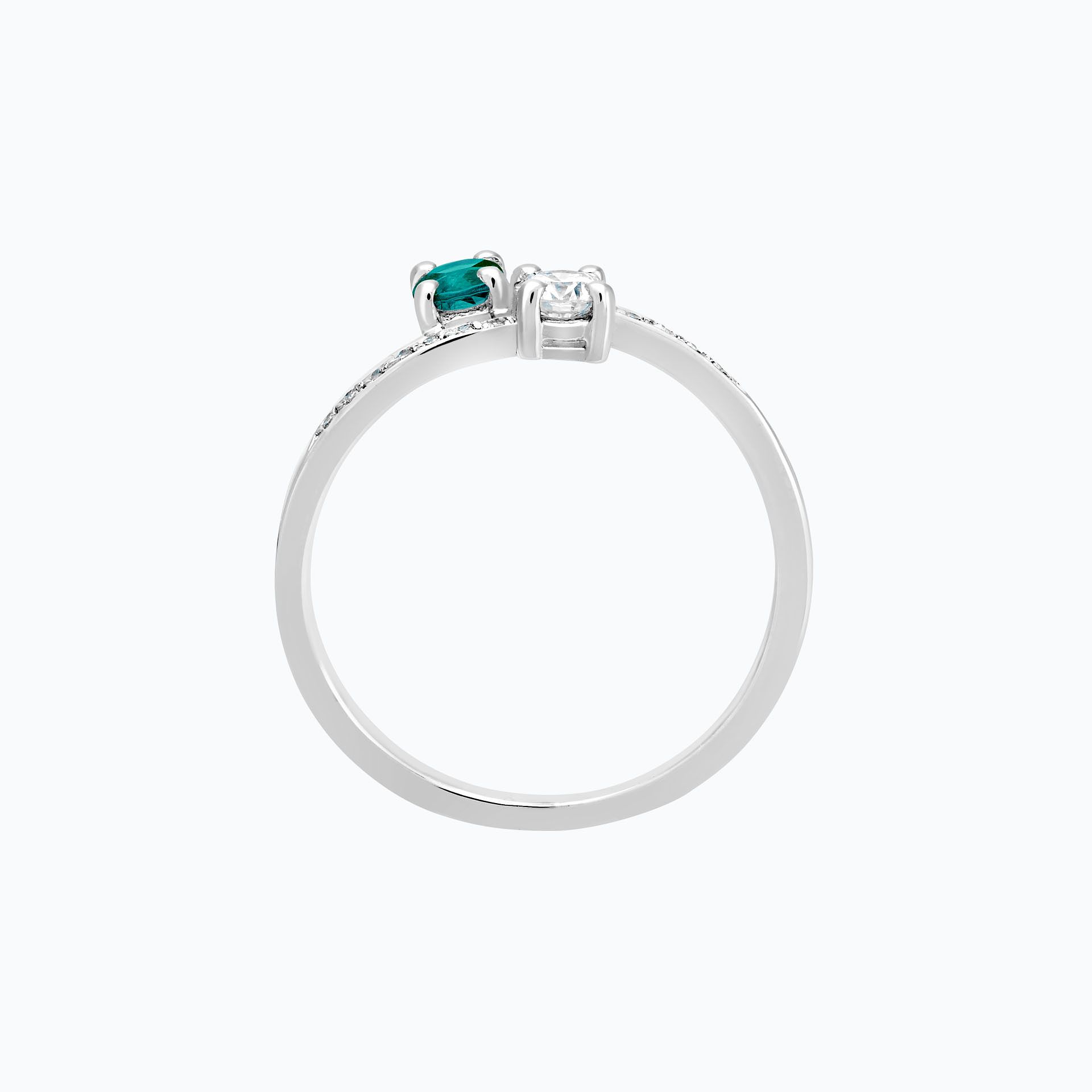 Solitaire Michelle et Barack Saphir Teal 3.5 mm