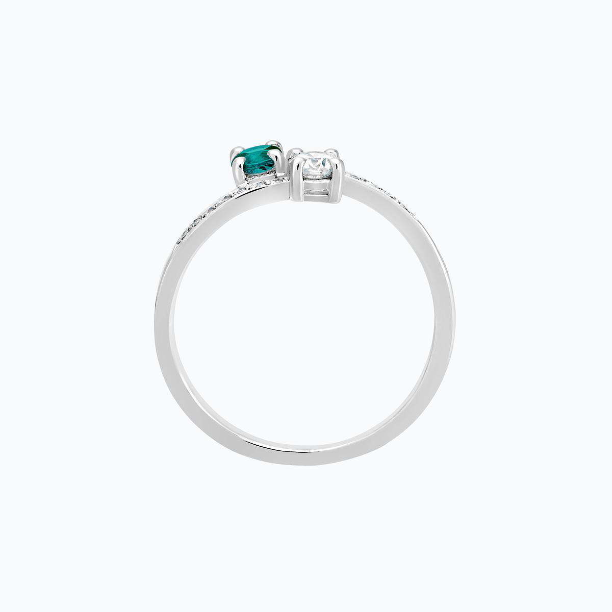Solitaire Michelle et Barack Saphir Teal 3.5 mm