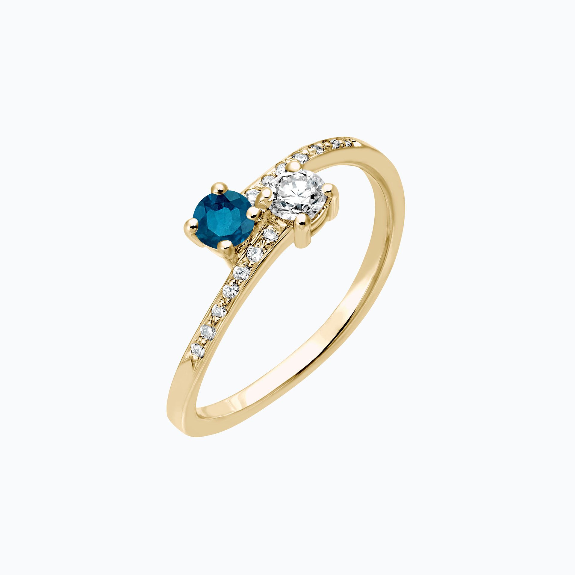 Solitaire Michelle et Barack Topaze Blue London 3.5 mm