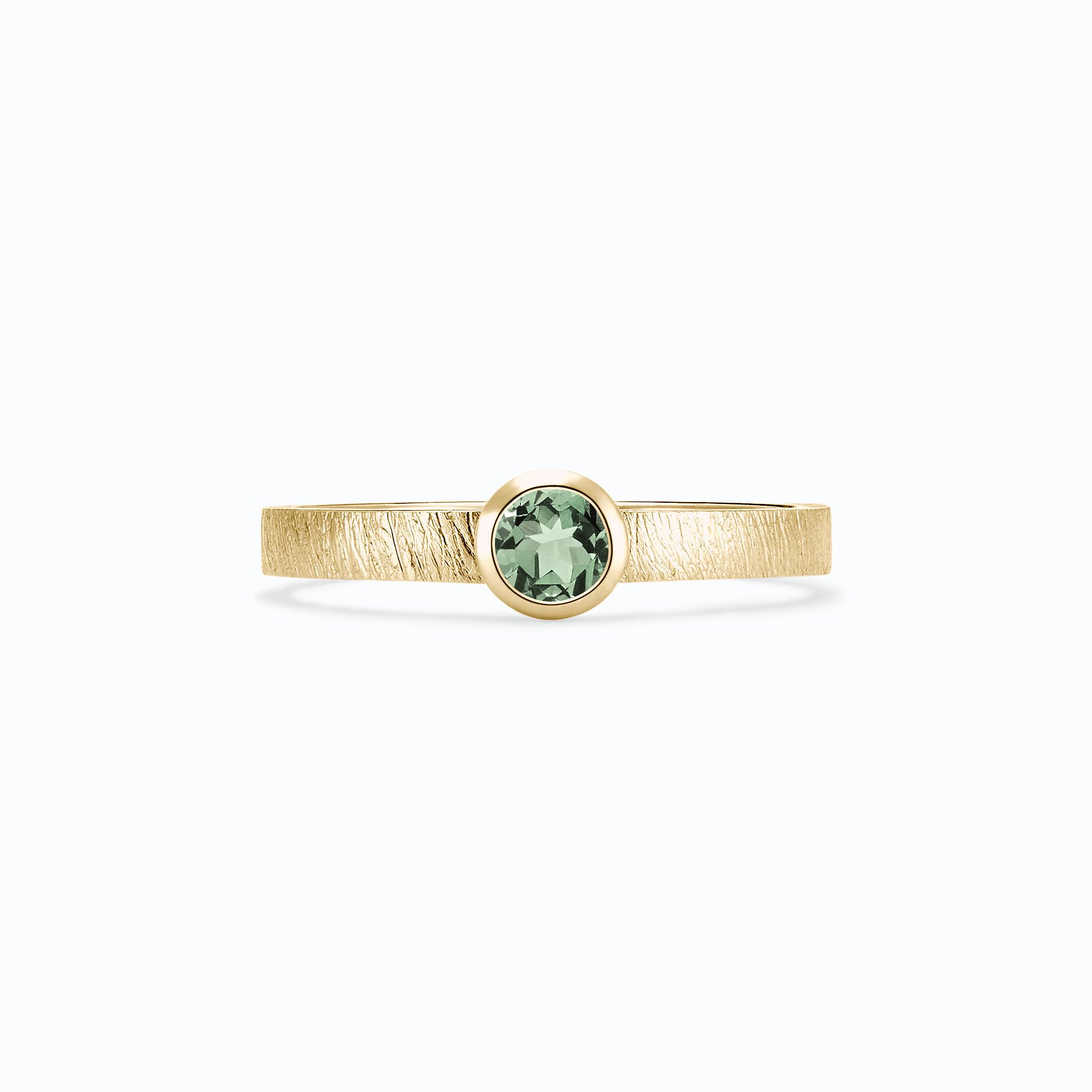 Solitaire Mononoké Saphir Vert 3.5 mm