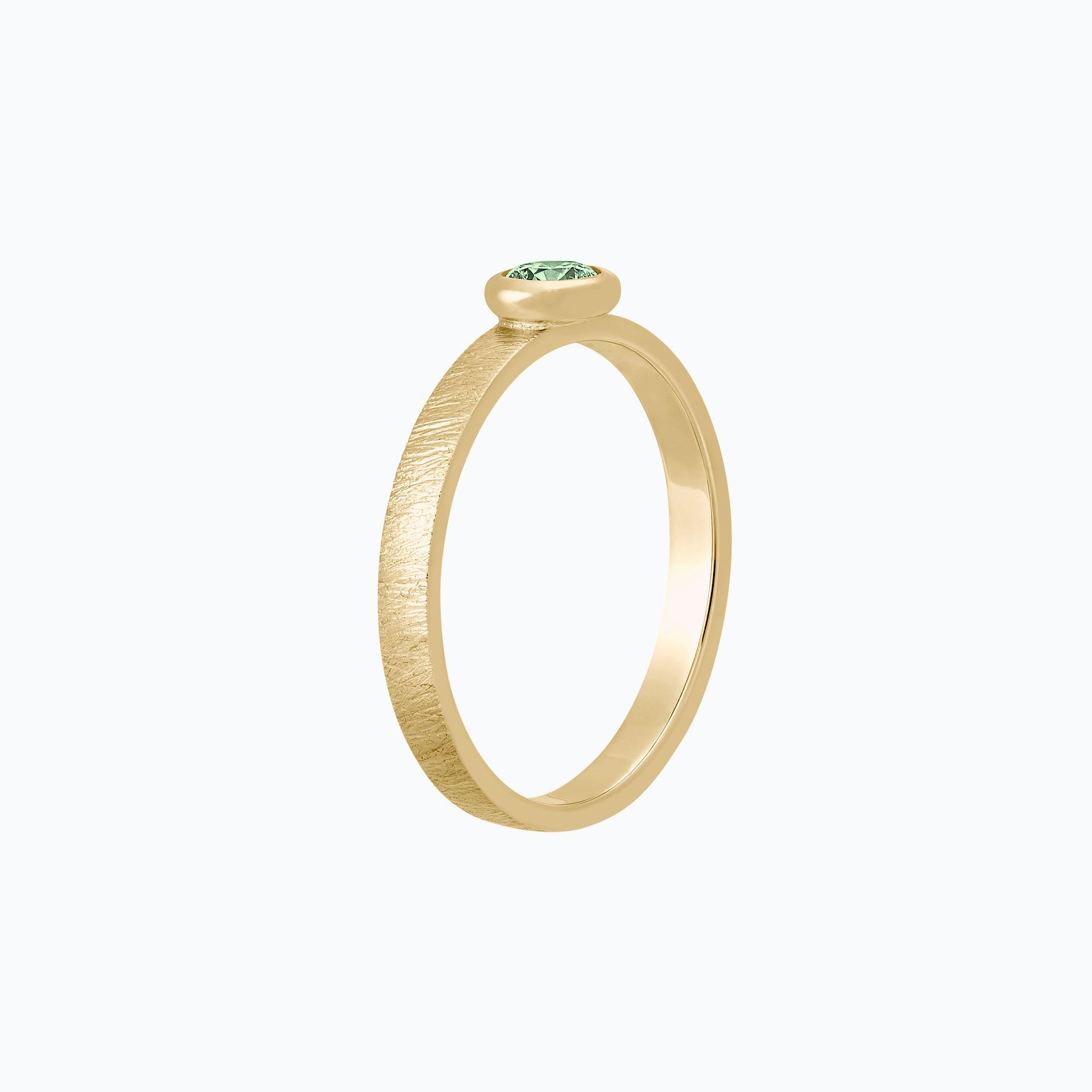 Solitaire Mononoké Saphir Vert 3.5 mm