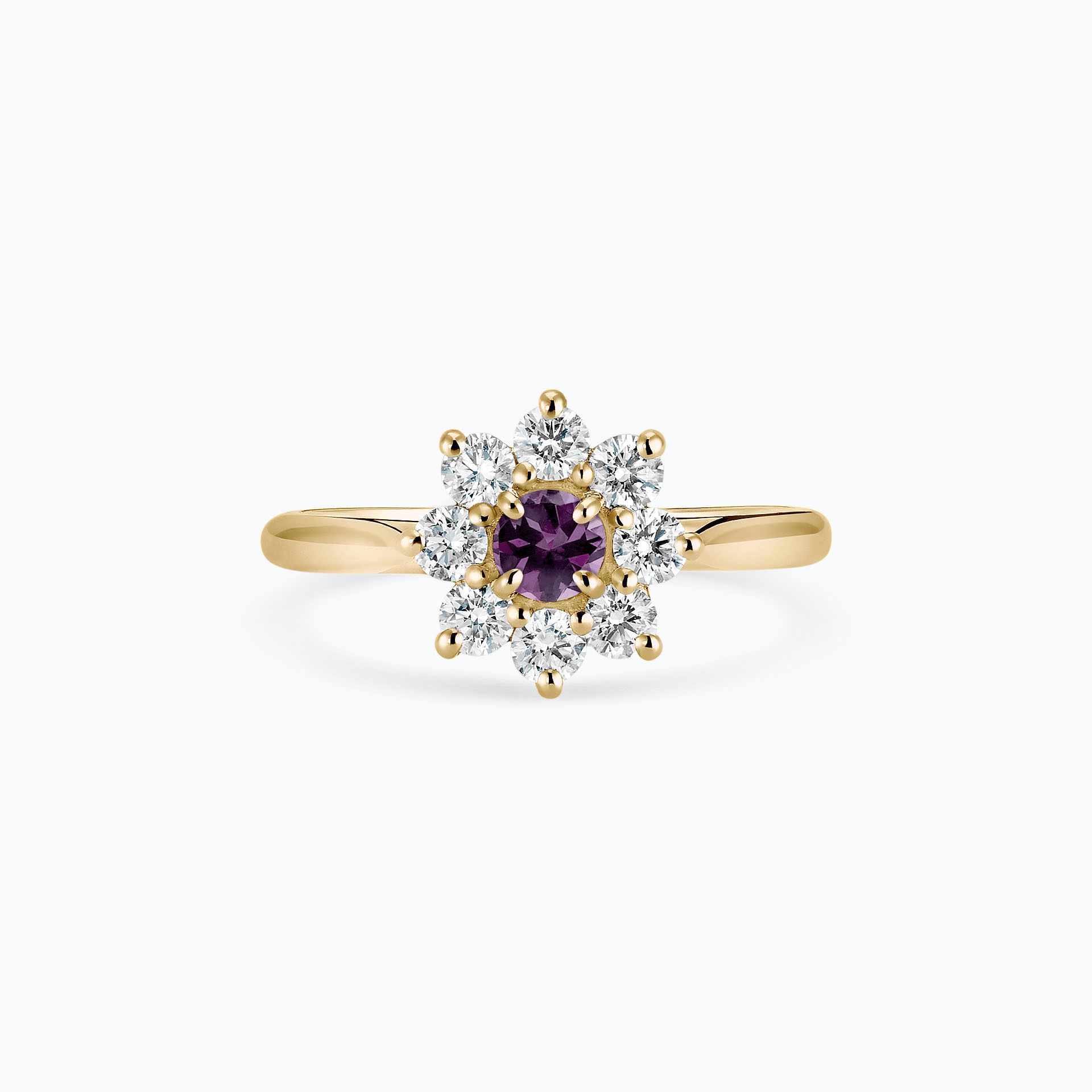 Solitaire Marguerite Étoilée Saphir Violet 3.5 mm
