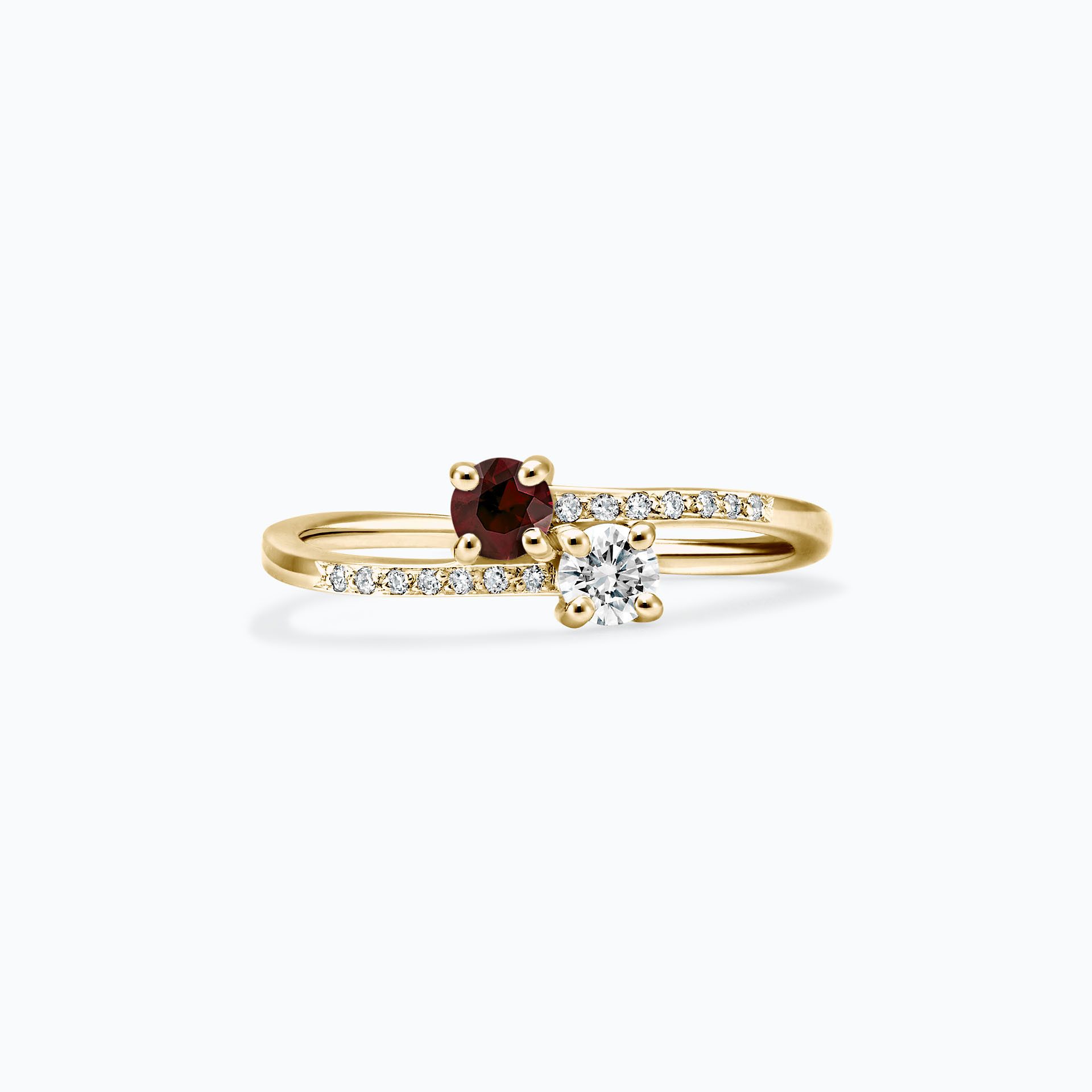 Solitaire Michelle et Barack Grenat 3.5 mm