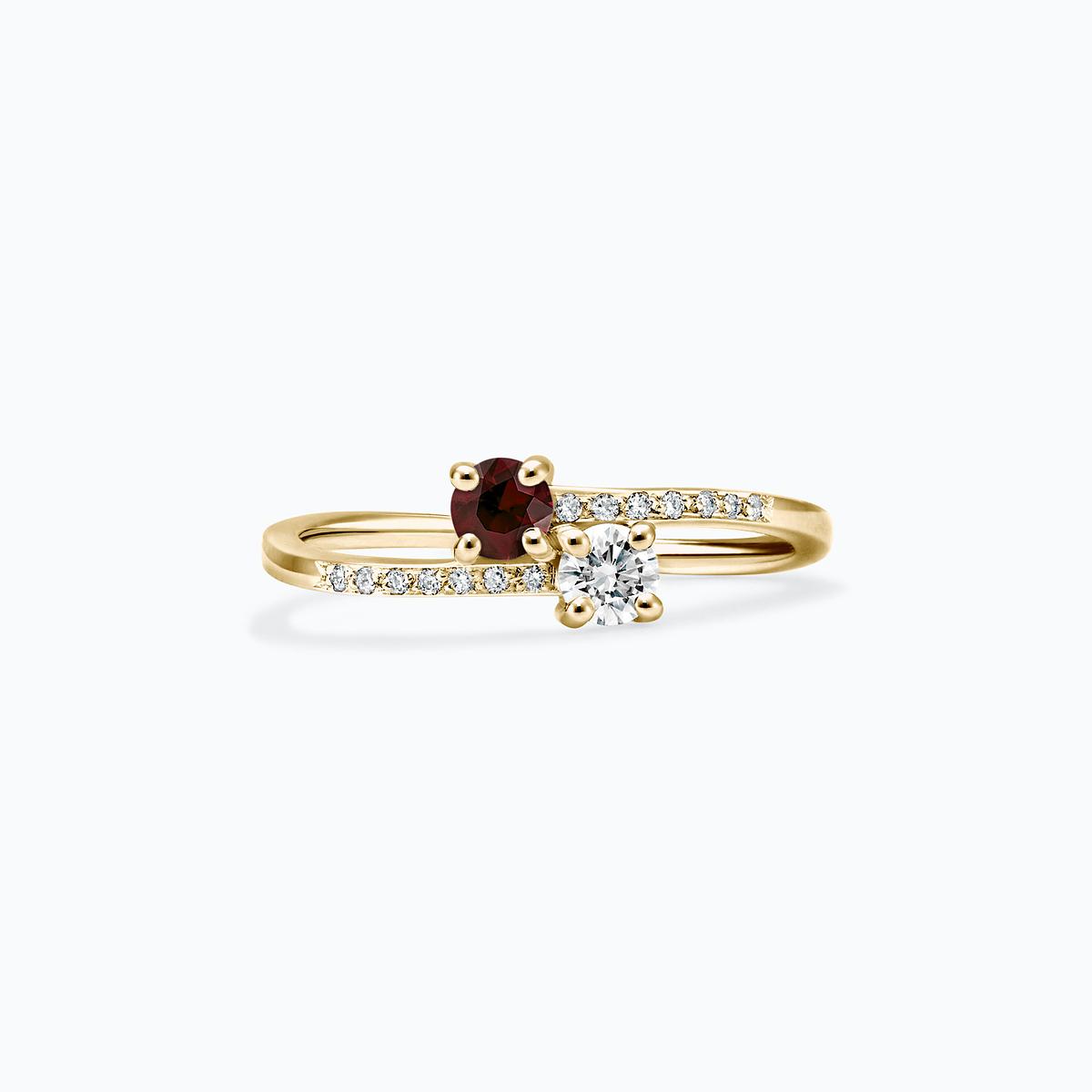 Solitaire Michelle et Barack Grenat 3.5 mm