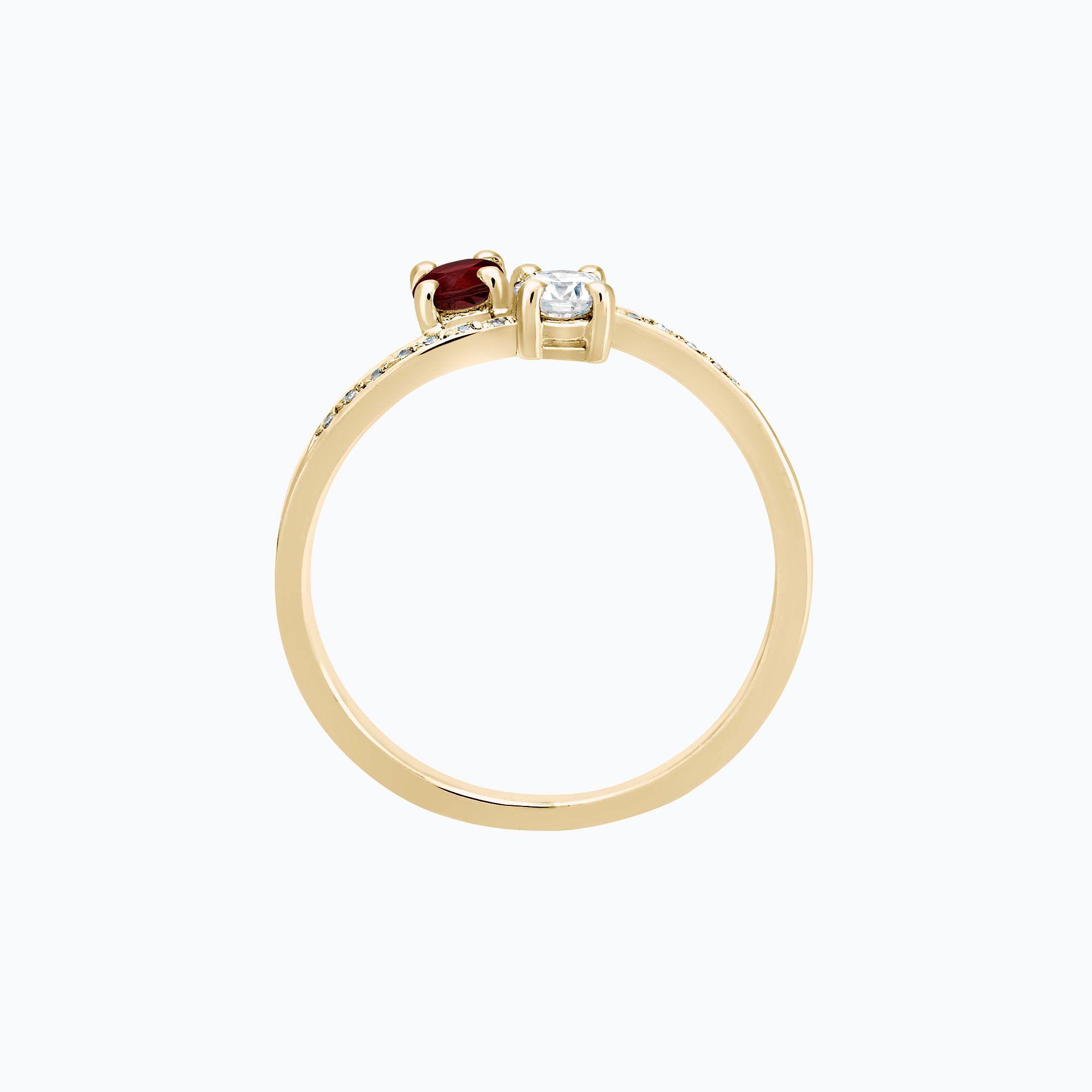 Solitaire Michelle et Barack Grenat 3.5 mm