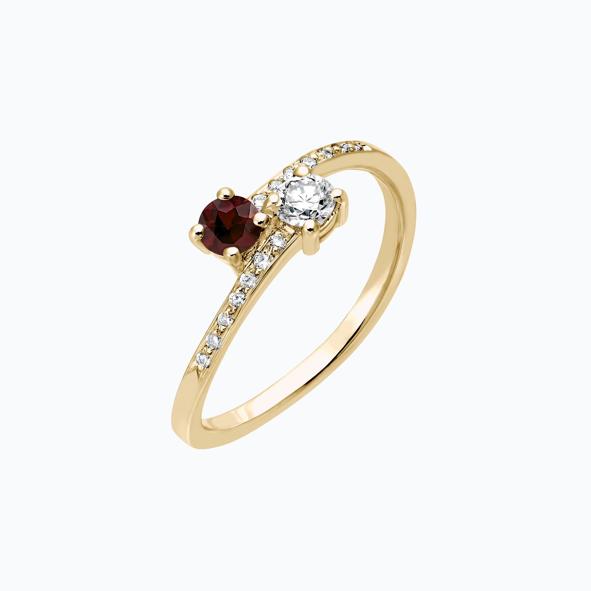 Solitaire Michelle et Barack Grenat 3.5 mm
