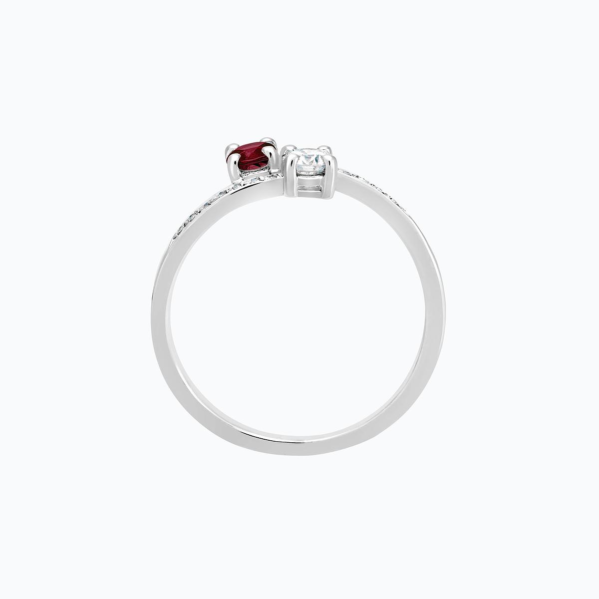 Solitaire Michelle et Barack Rubis 3.5 mm