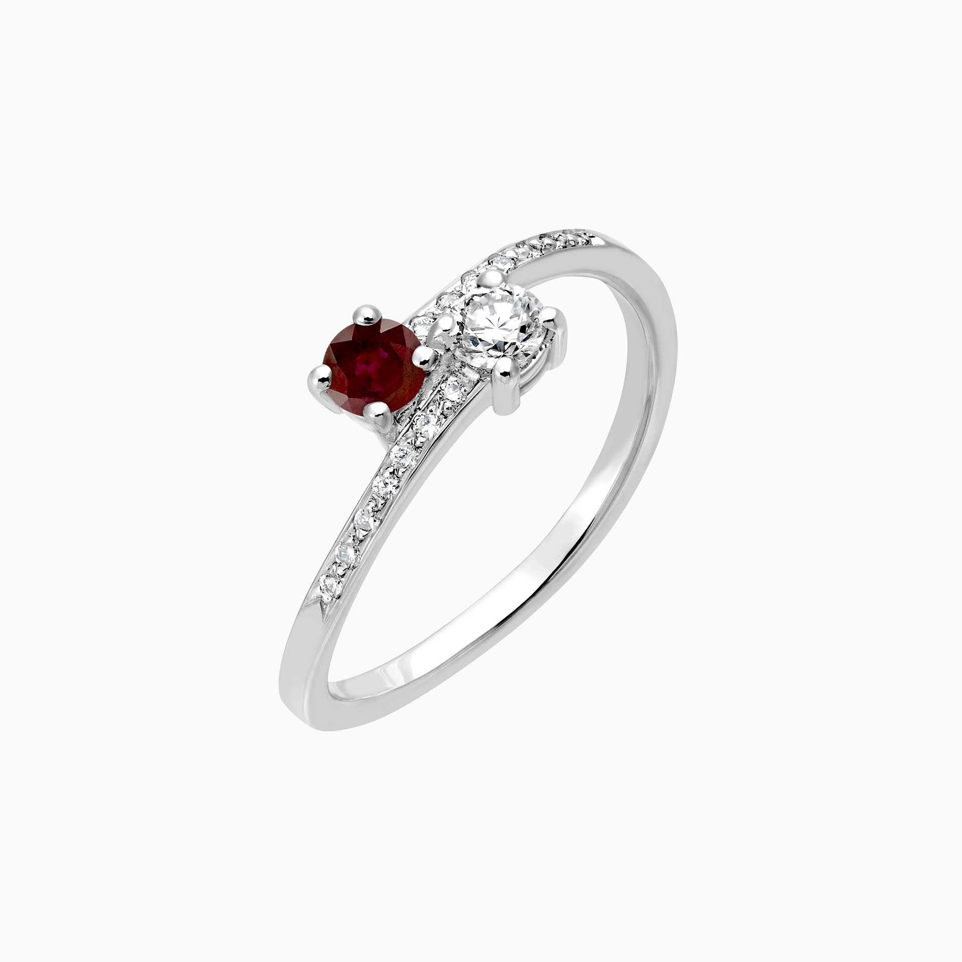 Solitaire Michelle et Barack Rubis 3.5 mm