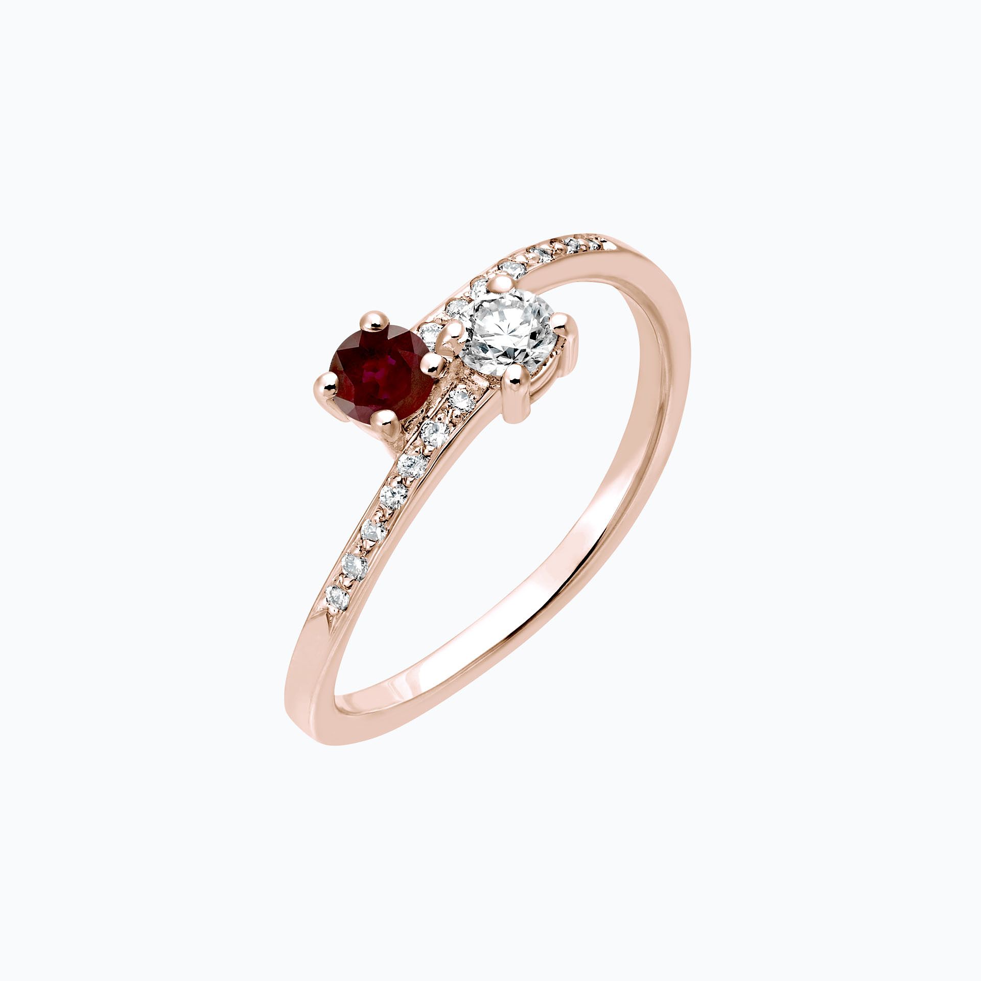 Solitaire Michelle et Barack Rubis 3.5 mm