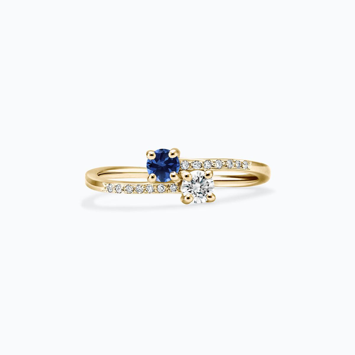 Solitaire Michelle et Barack Saphir Bleu Éclipse 3.5 mm