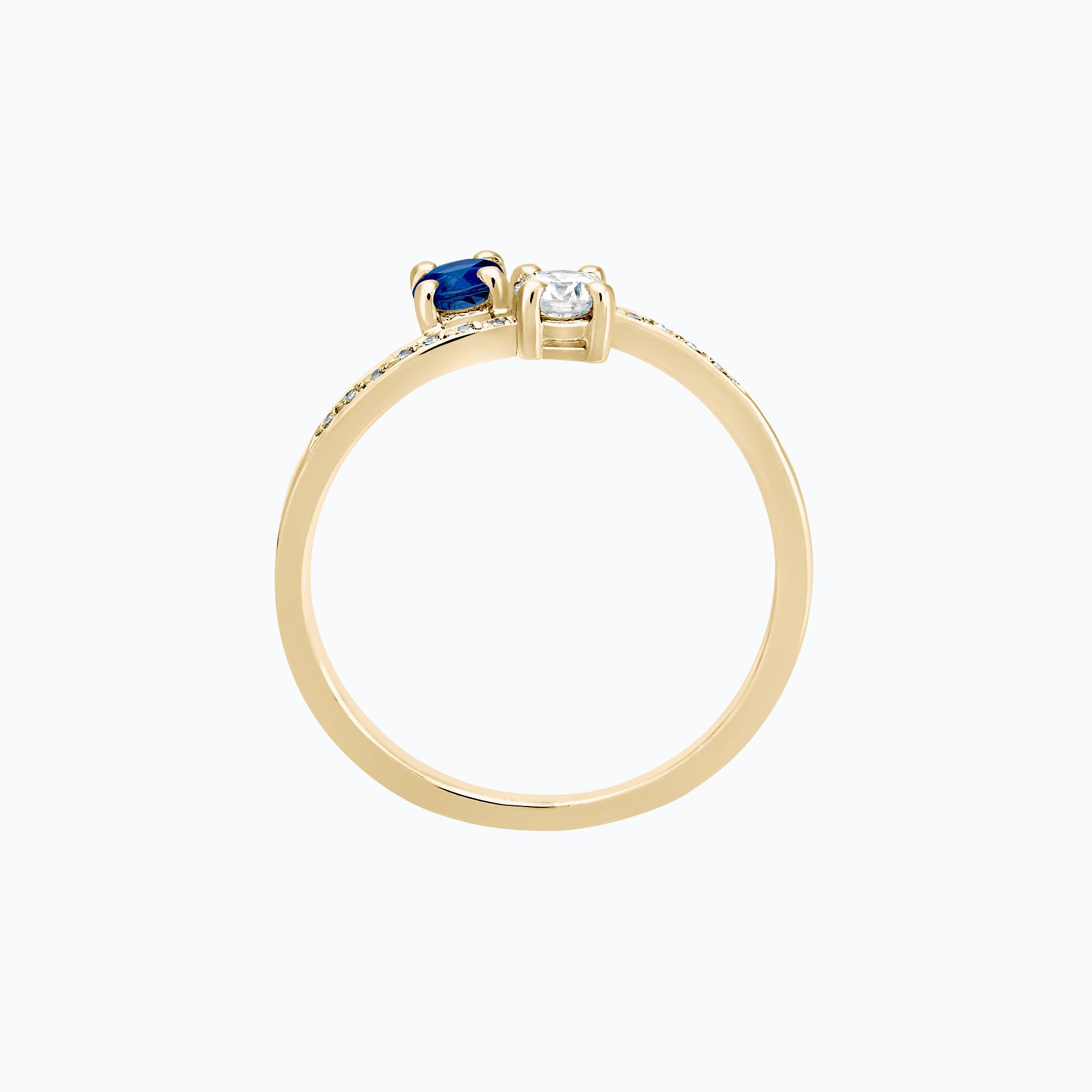 Solitaire Michelle et Barack Saphir Bleu Éclipse 3.5 mm