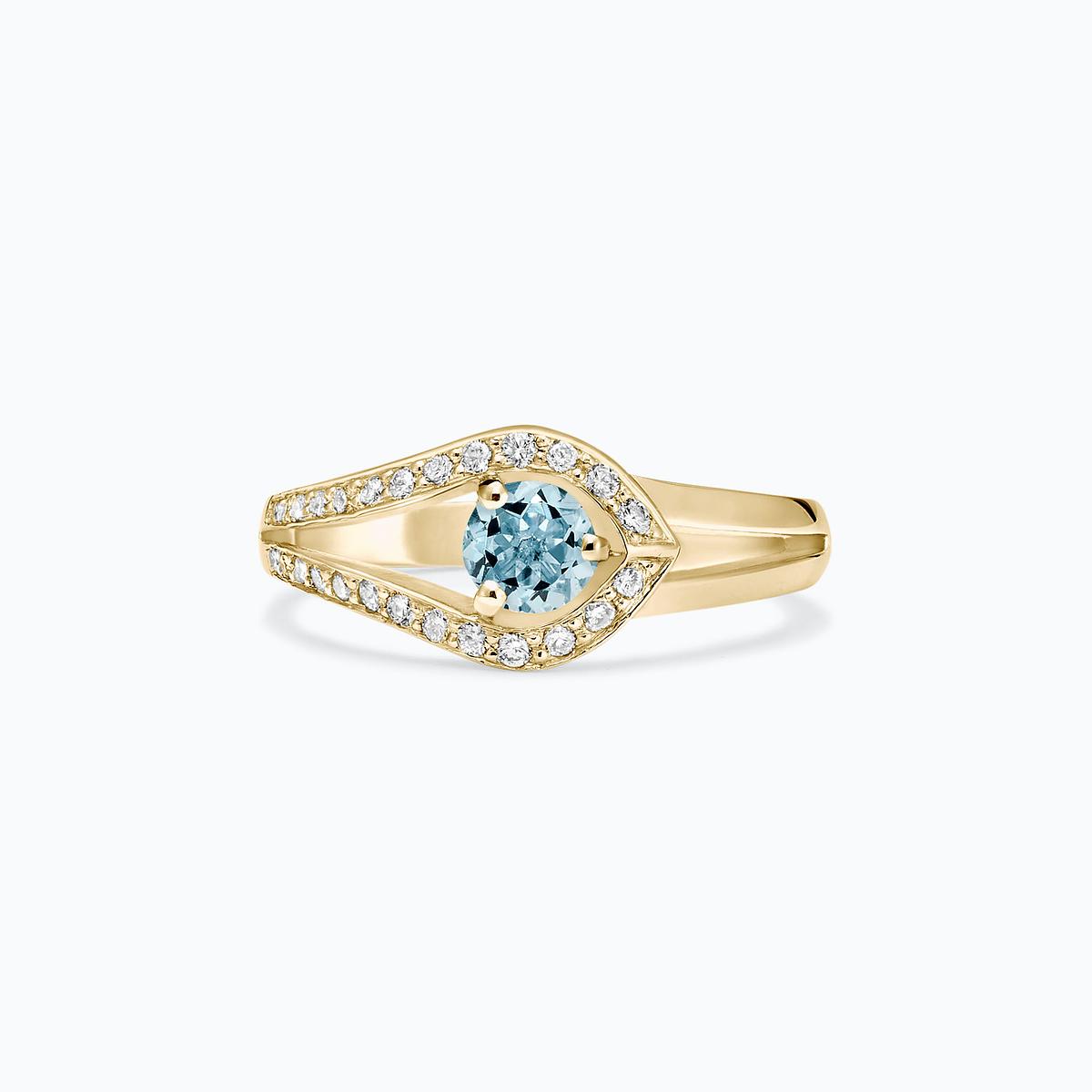 Solitaire Pavé Adoré Aigue-Marine