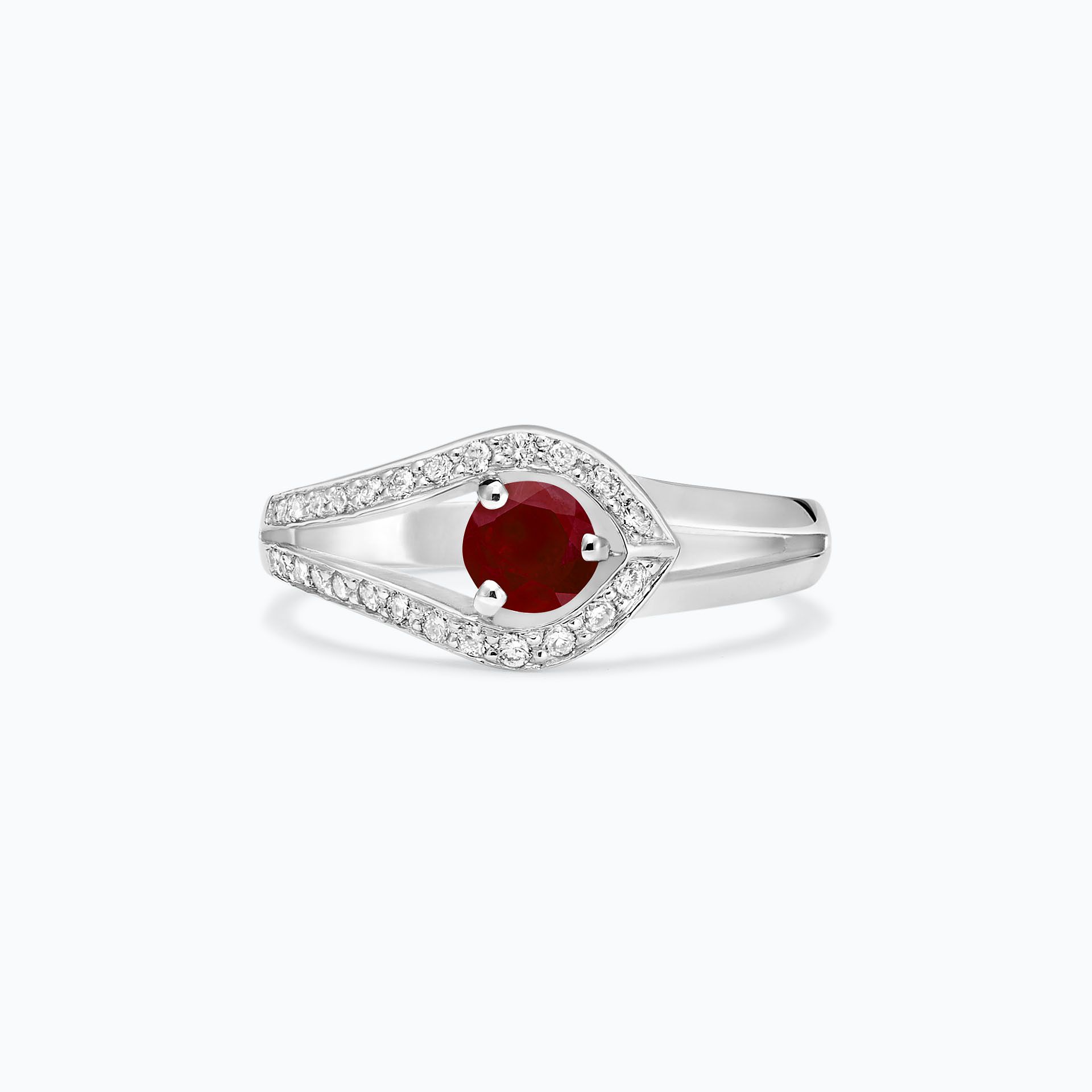Solitaire Pavé Adoré Rubis
