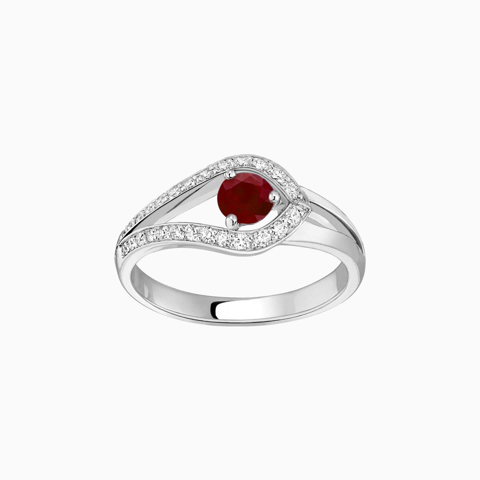 Solitaire Pavé Adoré Rubis