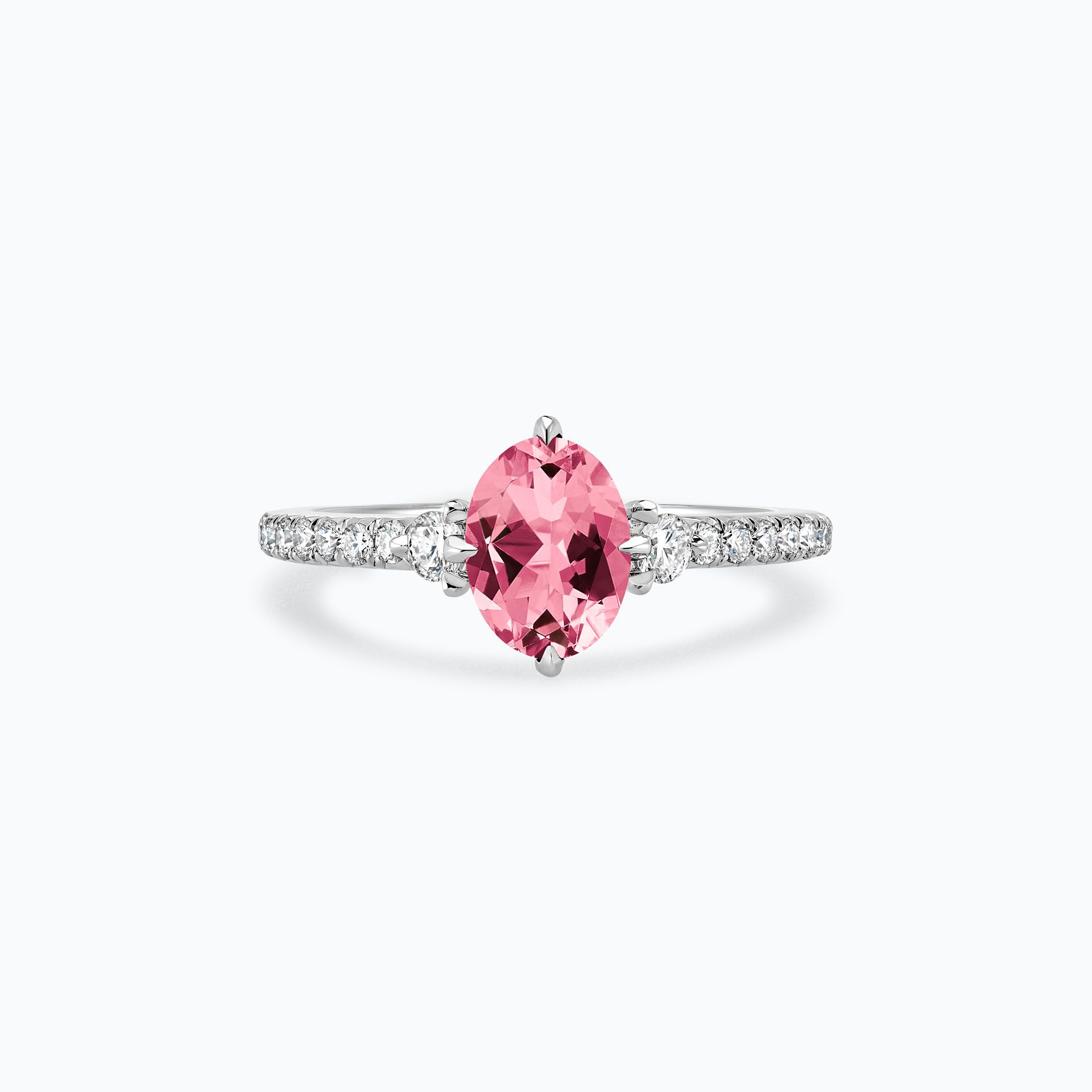 Solitaire Pavé Aïko Tourmaline 8 x 6 mm