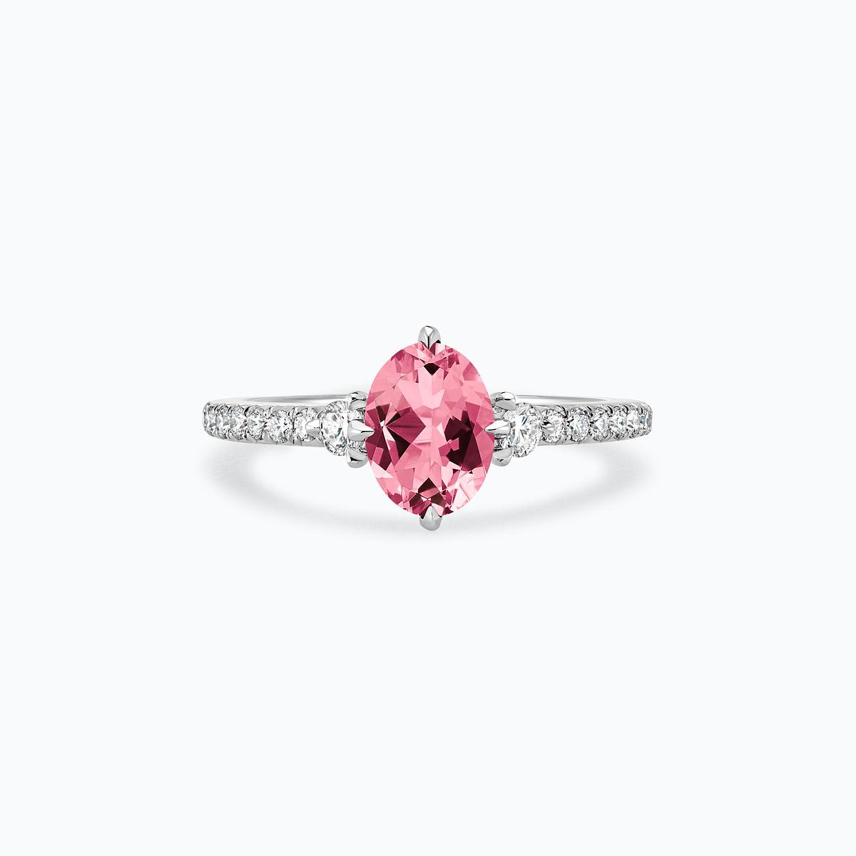 Solitaire Pavé Aïko Tourmaline 8 x 6 mm