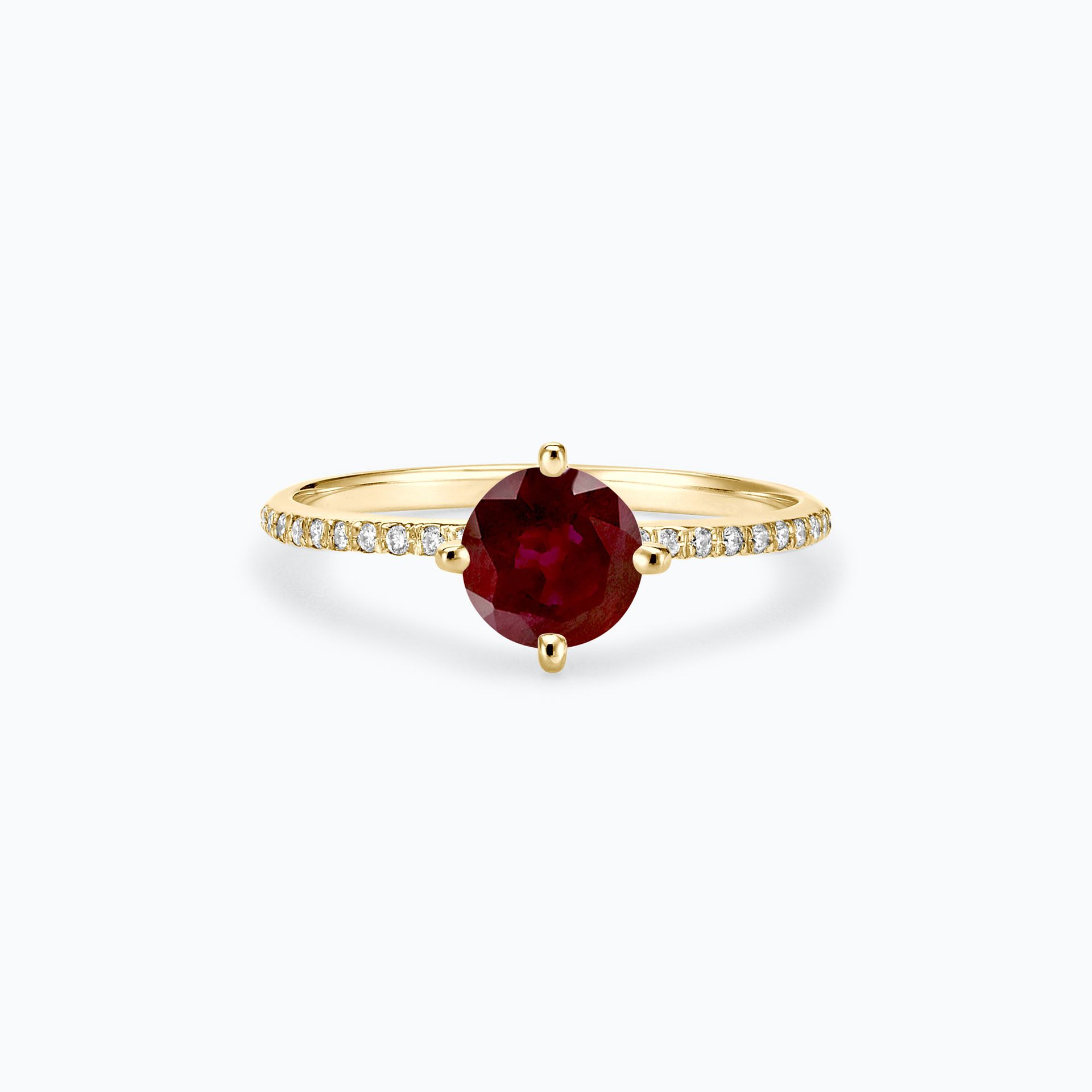 Solitaire Pavé Alva Rubis 6 mm