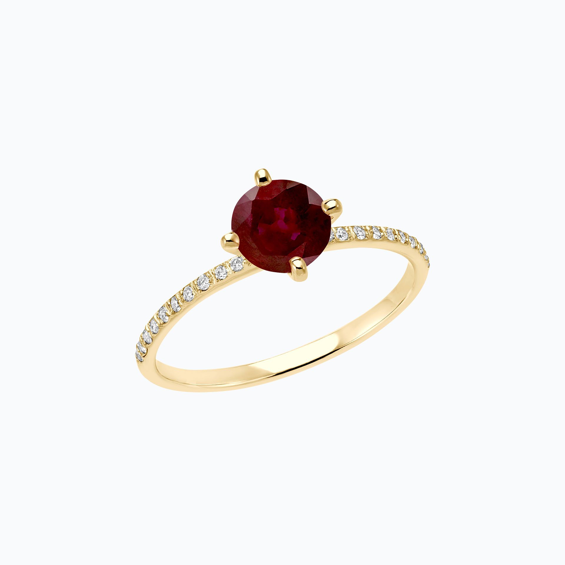 Solitaire Pavé Alva Rubis 6 mm