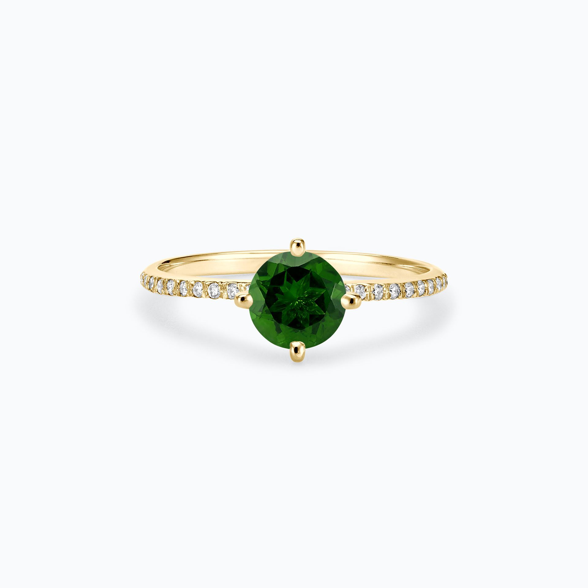 Solitaire Pavé Alva Tsavorite 6 mm