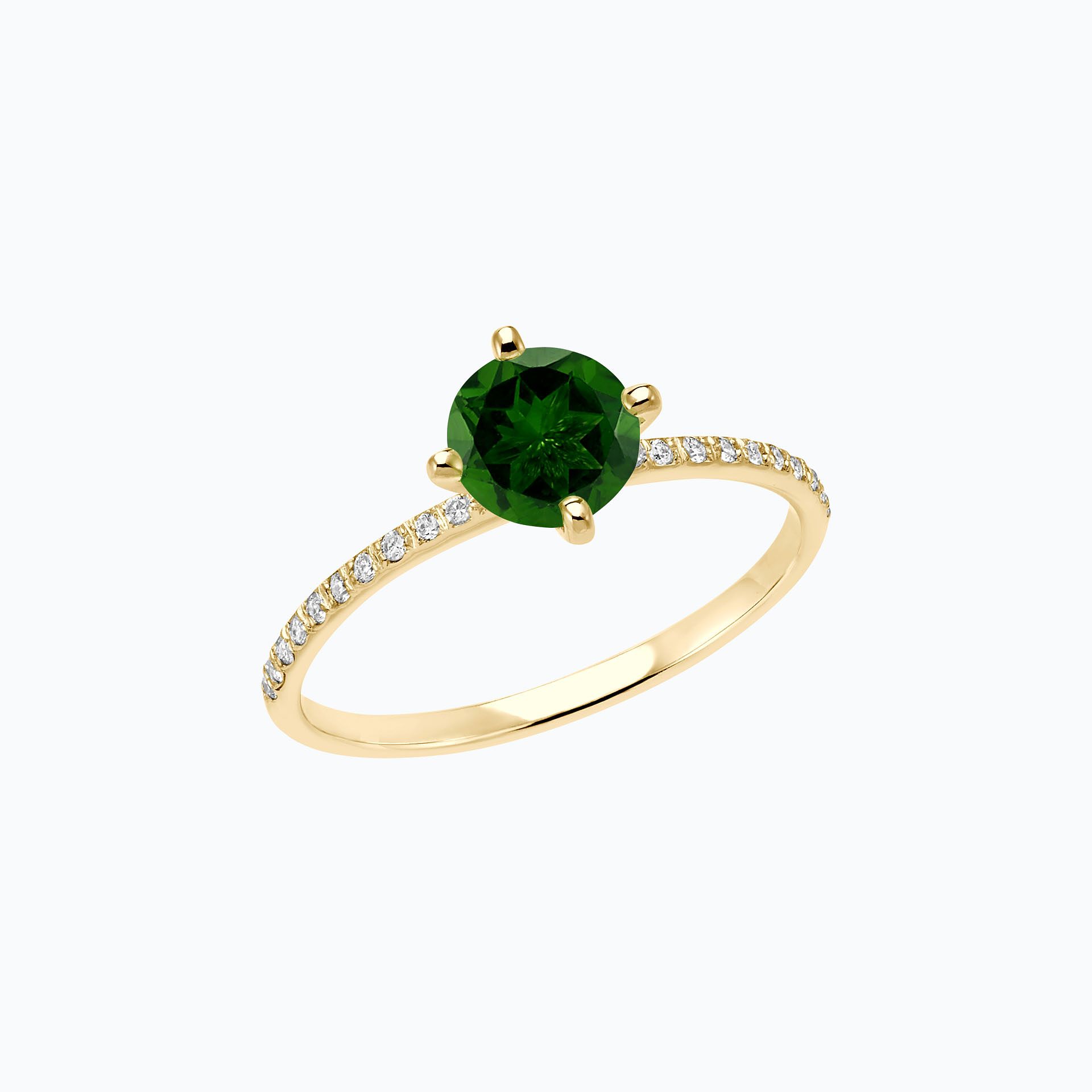 Solitaire Pavé Alva Tsavorite 6 mm