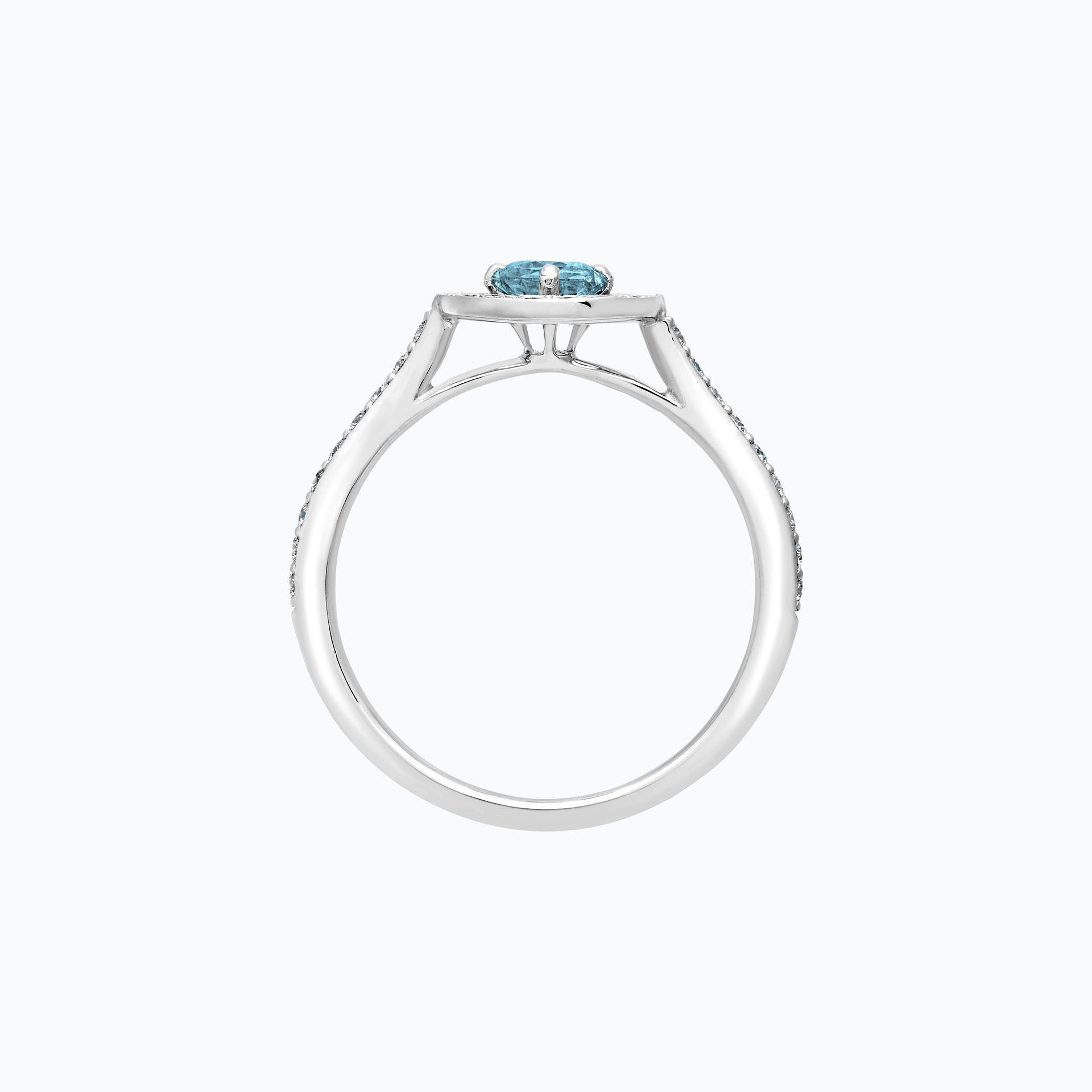 Solitaire Pavé Attraction Aigue-Marine