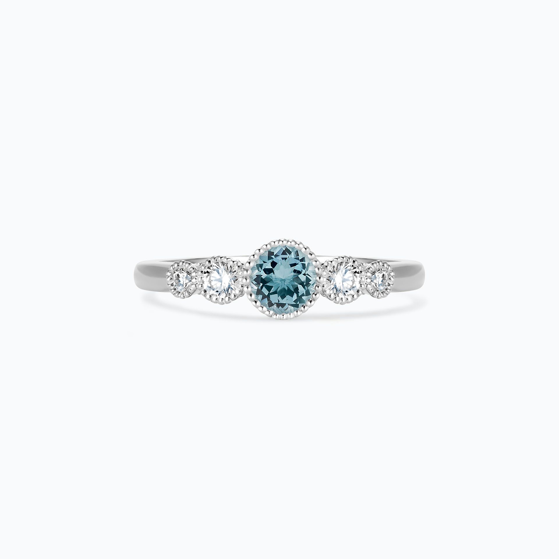 Solitaire Paloma Millegrain Aigue-Marine 4.5 mm