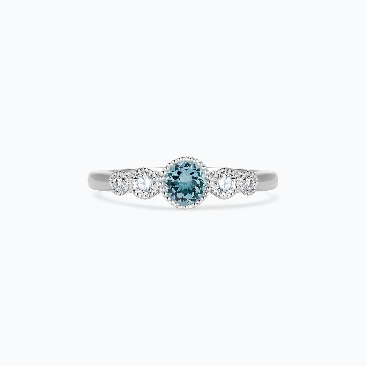 Solitaire Paloma Millegrain Aigue-Marine 4.5 mm