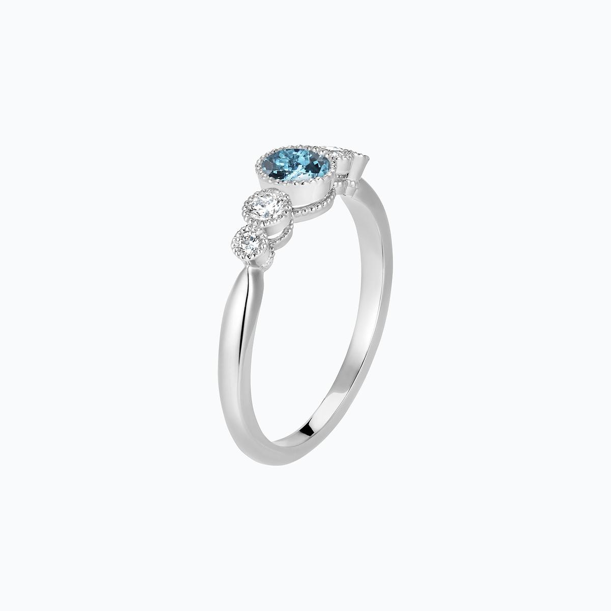 Solitaire Paloma Millegrain Aigue-Marine 4.5 mm