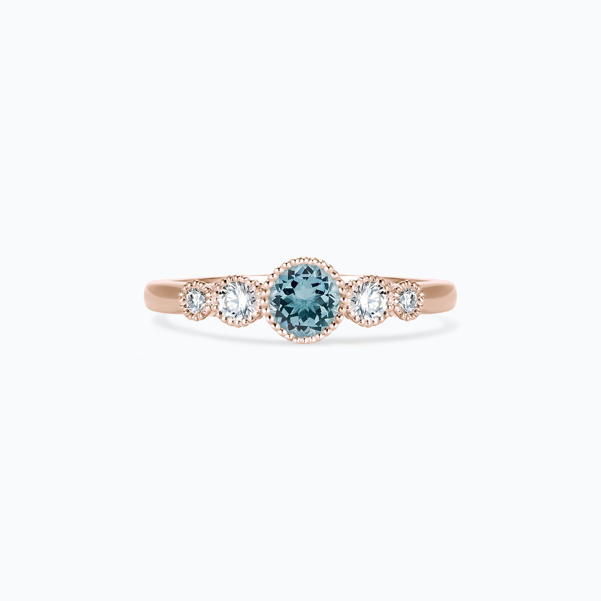 Solitaire Paloma Millegrain Aigue-Marine 4.5 mm