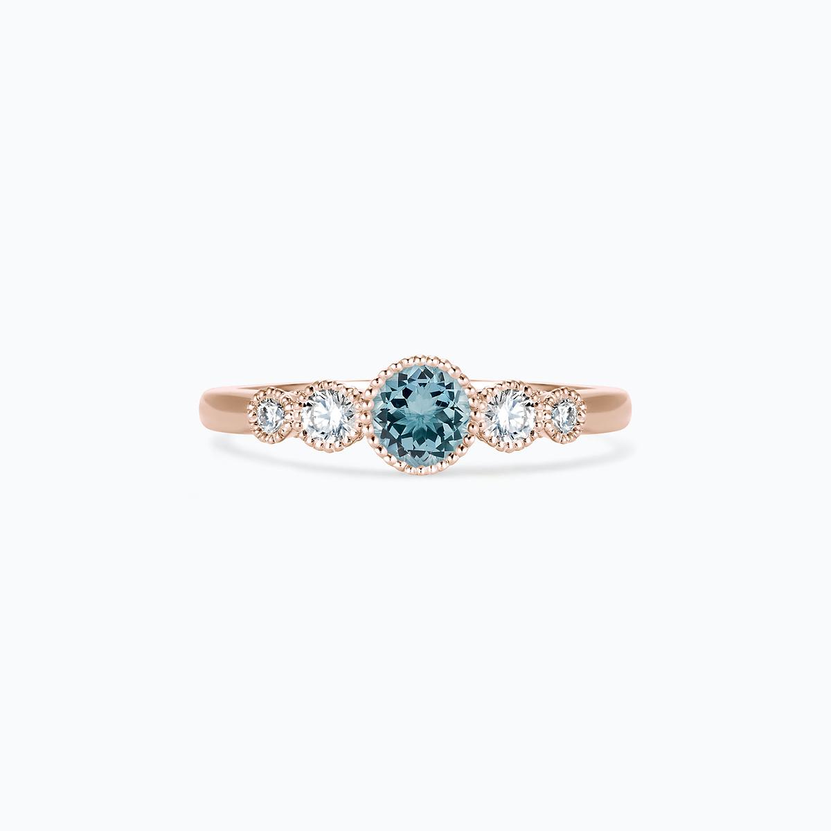 Solitaire Paloma Millegrain Aigue-Marine 4.5 mm