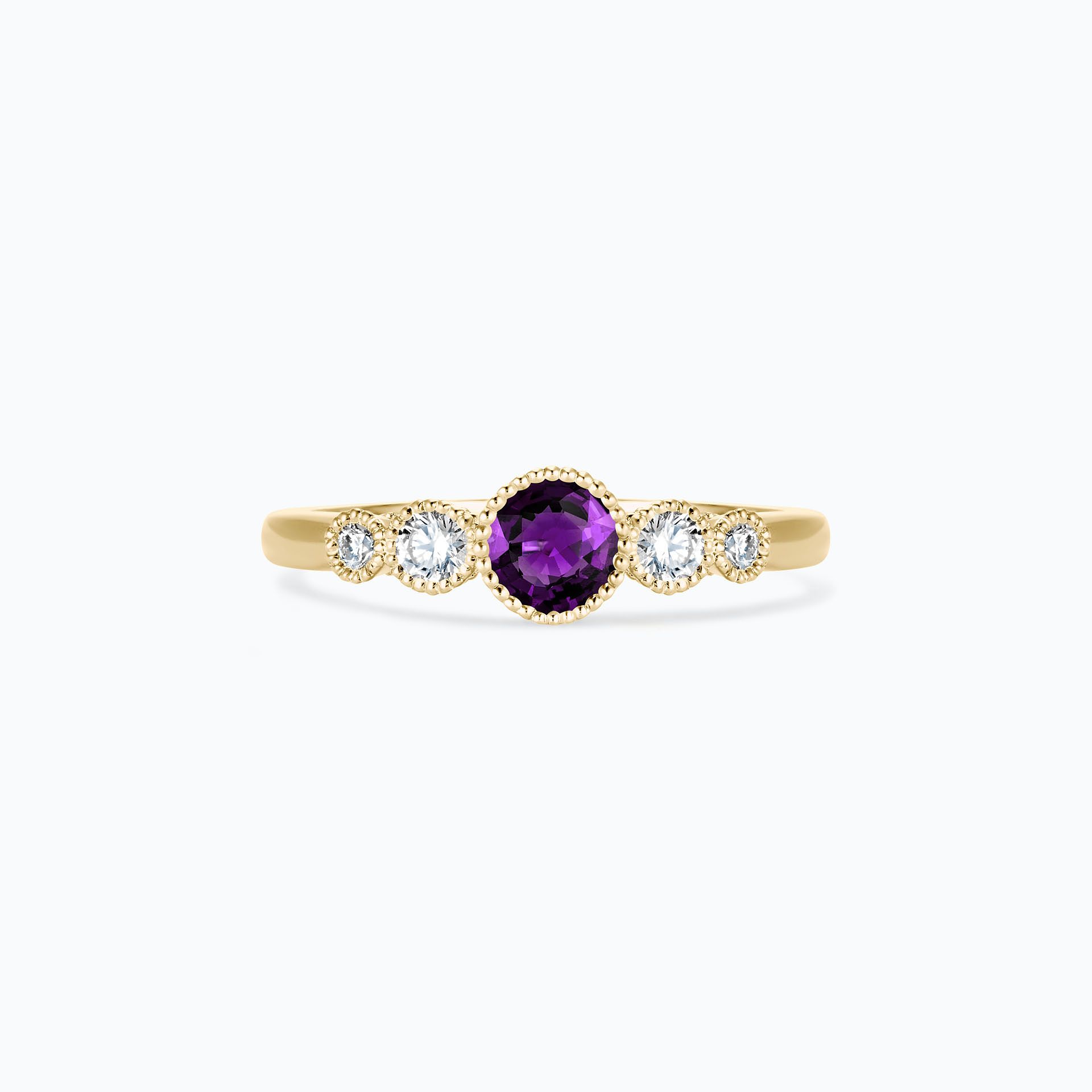 Solitaire Paloma Millegrain Améthyste 4.5 mm