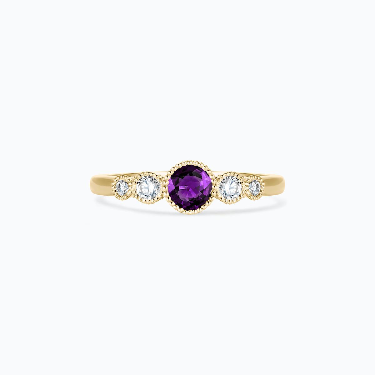 Solitaire Paloma Millegrain Améthyste 4.5 mm