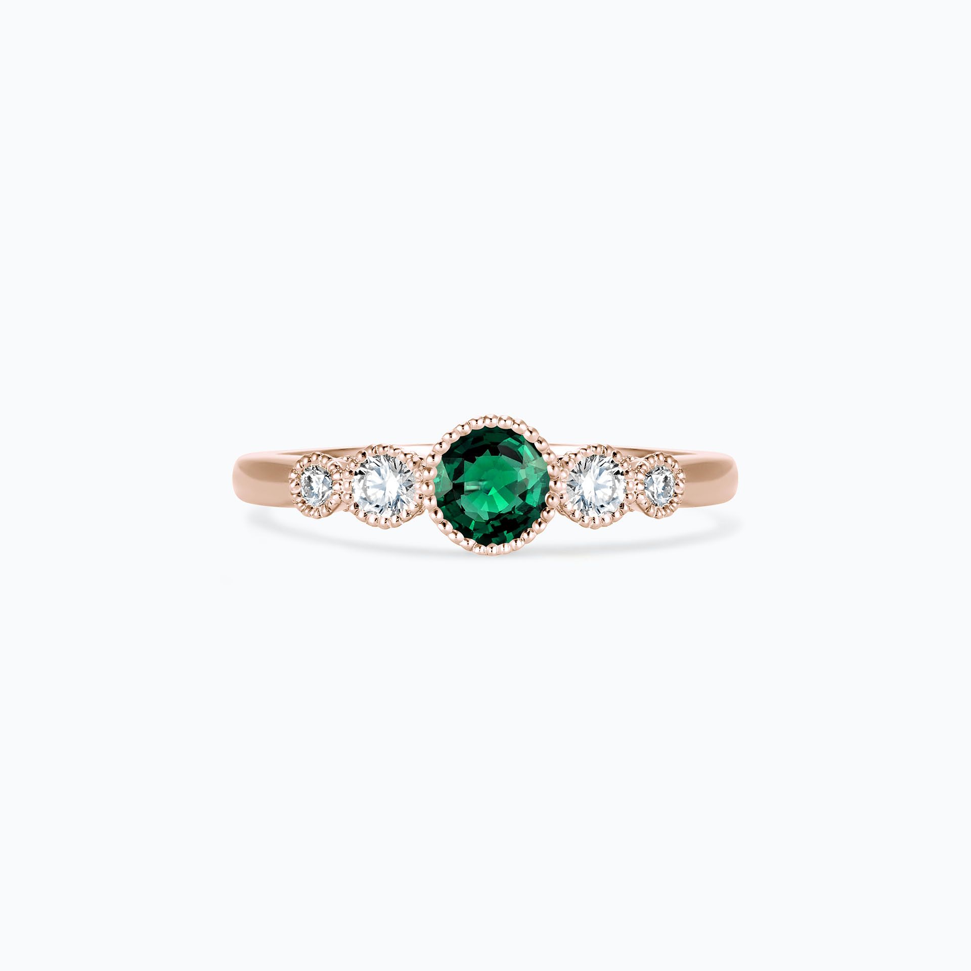 Solitaire Paloma Millegrain Émeraude 4.5 mm