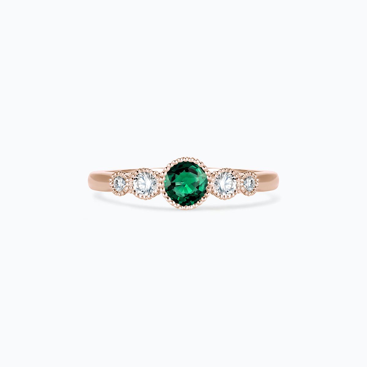 Solitaire Paloma Millegrain Émeraude 4.5 mm