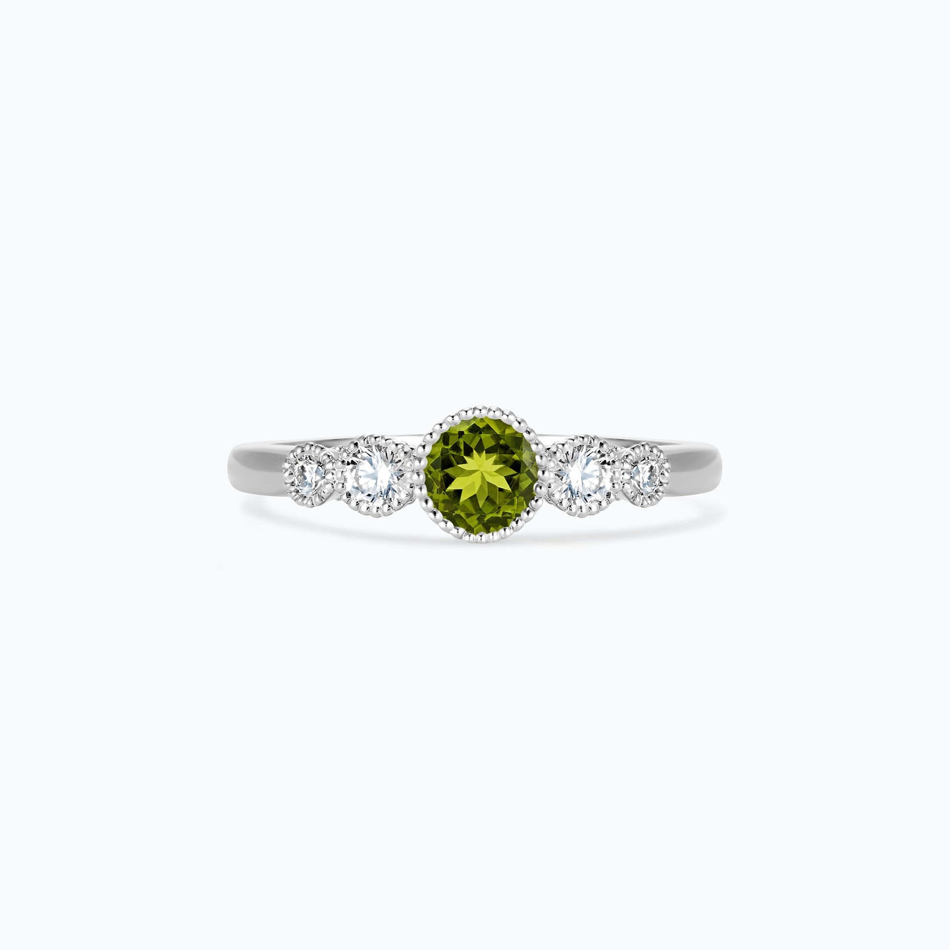 Solitaire Paloma Millegrain Péridot 4.5 mm