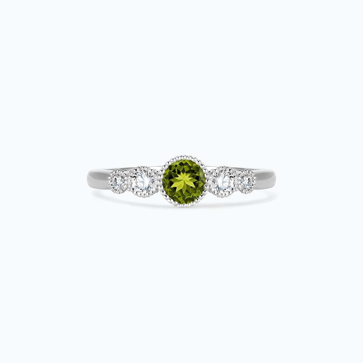Solitaire Paloma Millegrain Péridot 4.5 mm